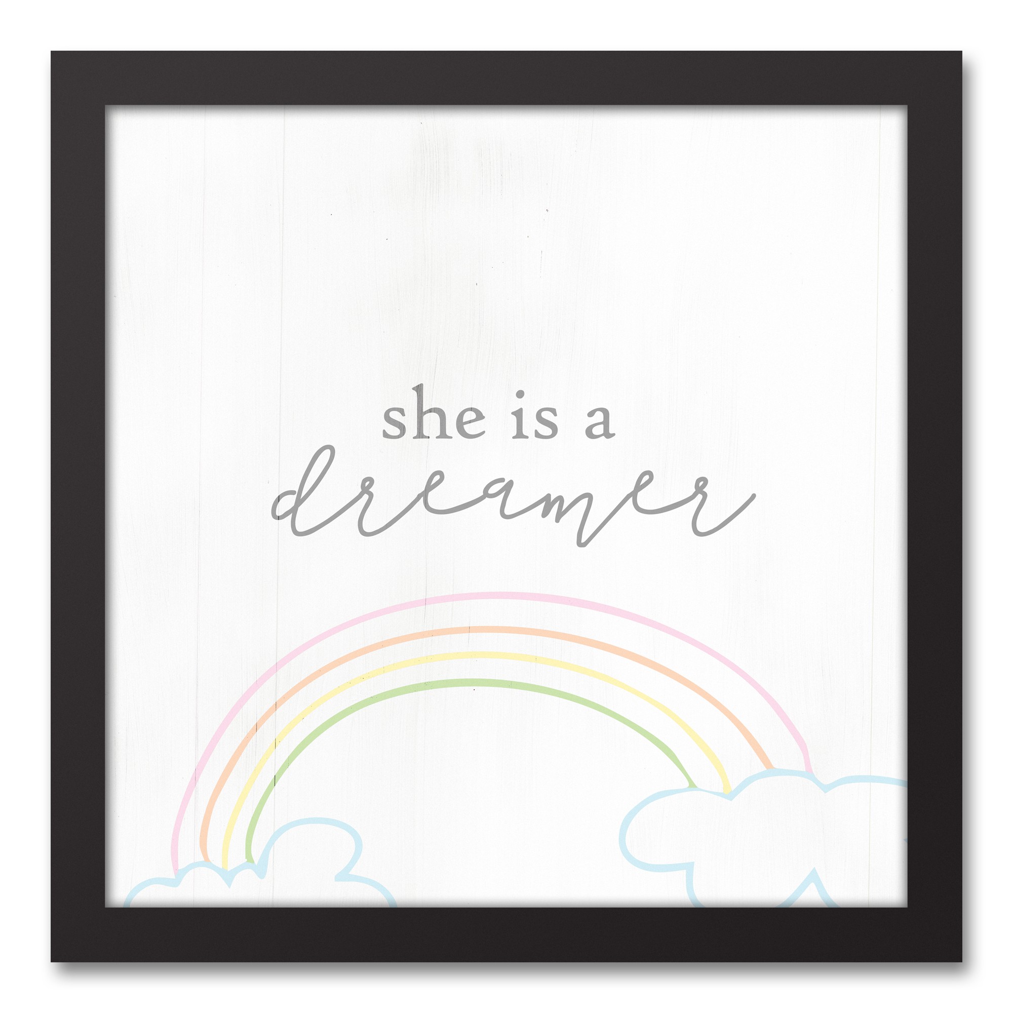She is a Dreamer 12x12 Black Framed Canvas