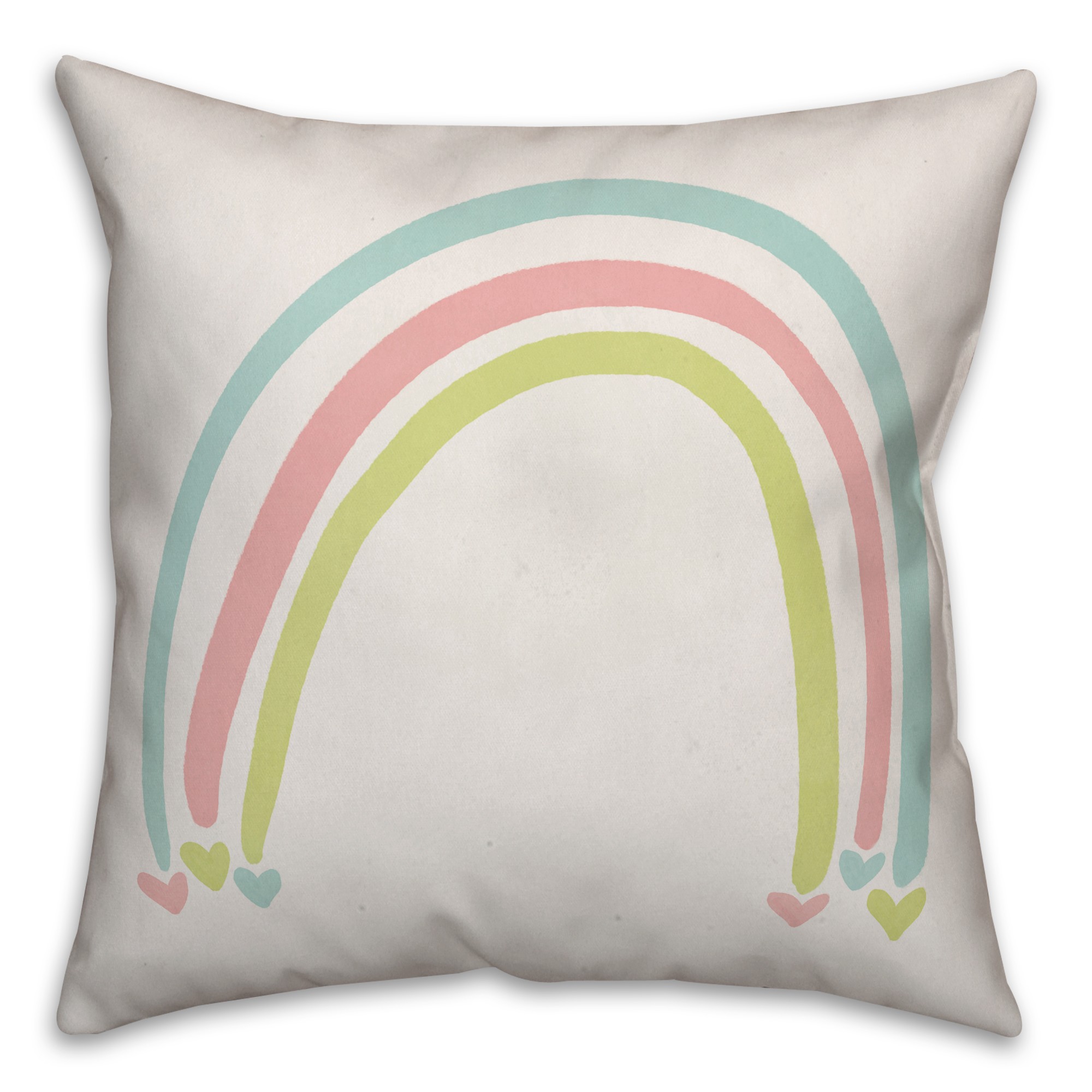 Rainbow Heart 18x18 Spun Poly Pillow
