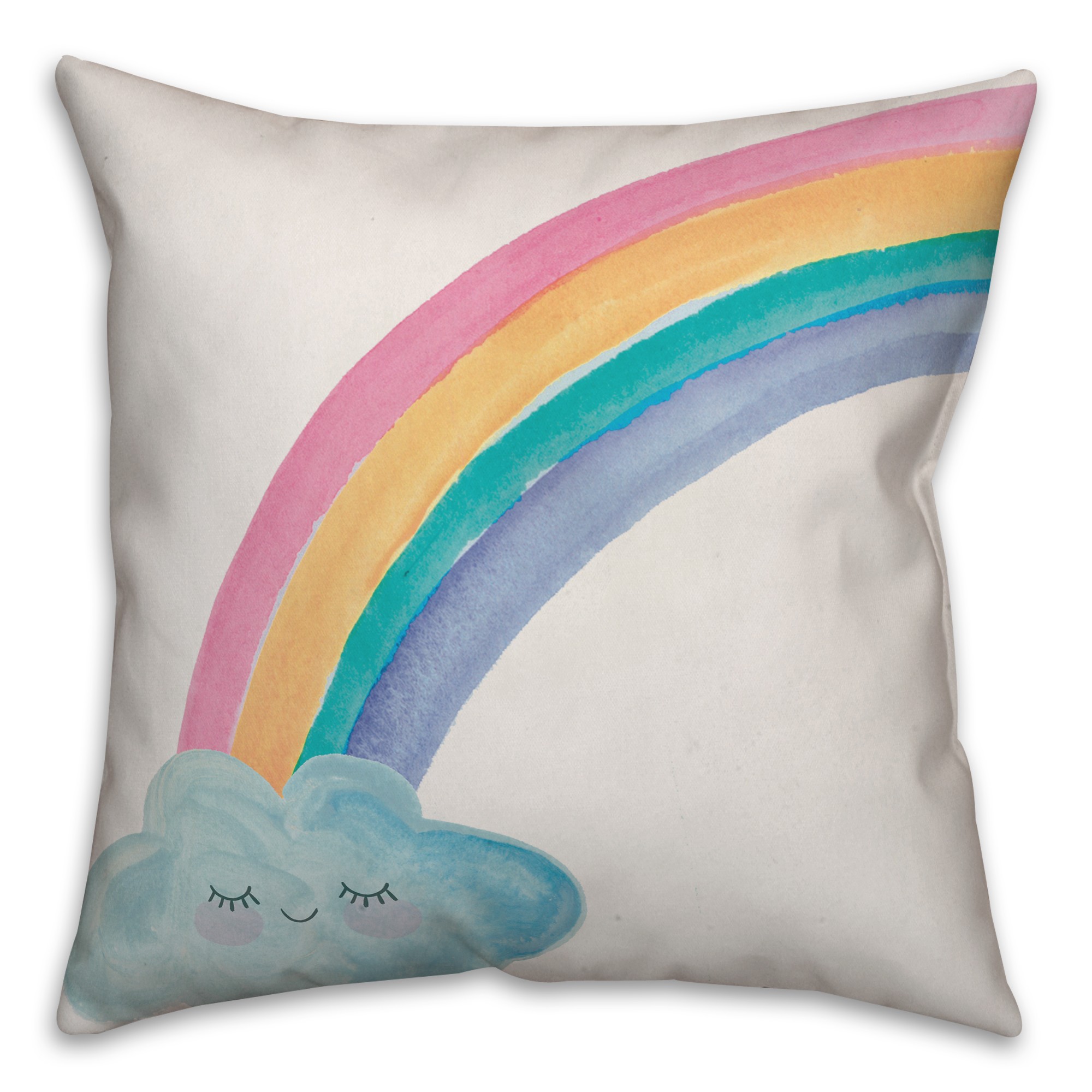Watercolor Rainbow 18x18 Spun Poly Pillow