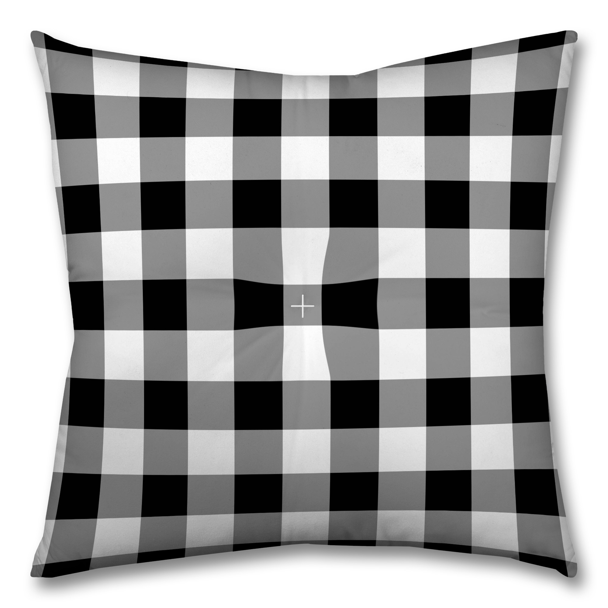 Black Bufflo Check 26x26 Tufted Floor Pillow - Square