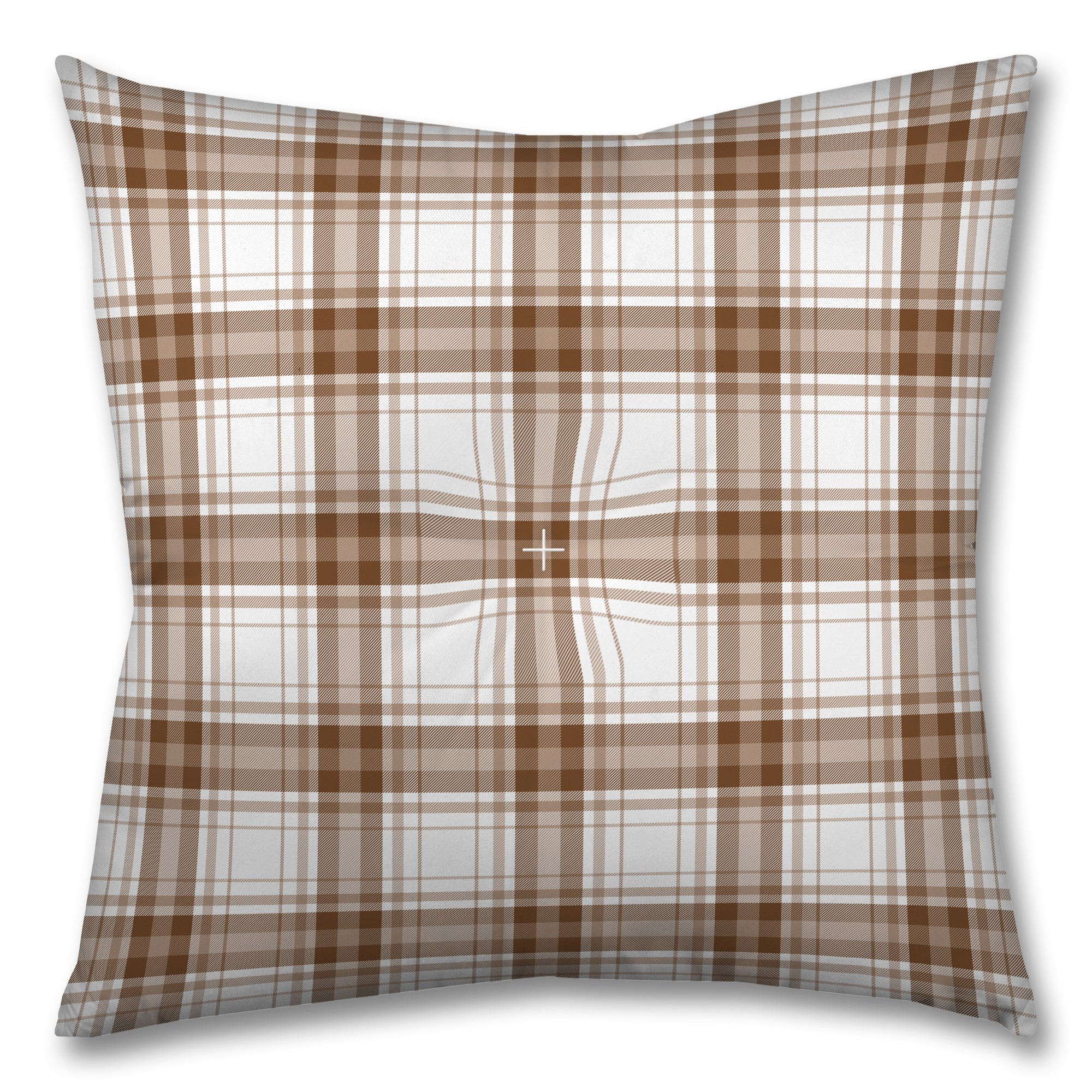 Brown Plaid 26x26 Tufted Floor Pillow - Square