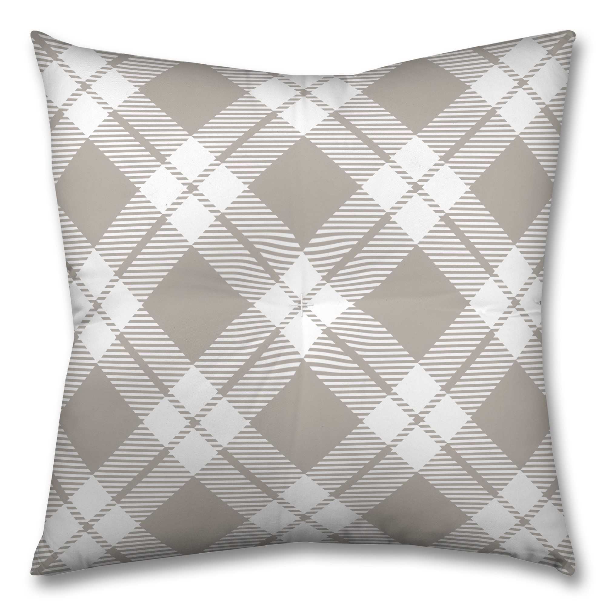 Gray Plaid 26x26 Tufted Floor Pillow - Square