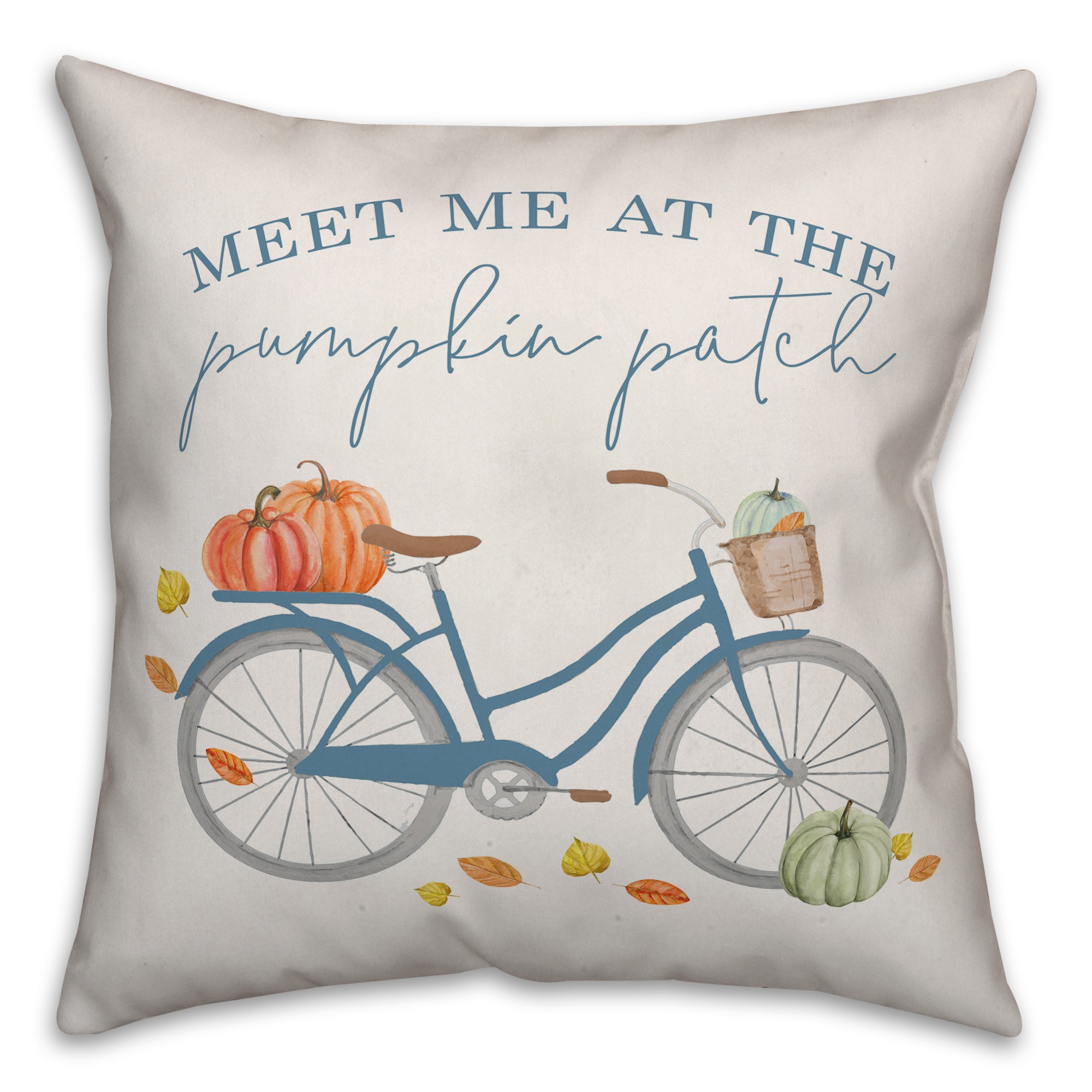 Pumpkin Bike 18x18 Spun Poly Pillow