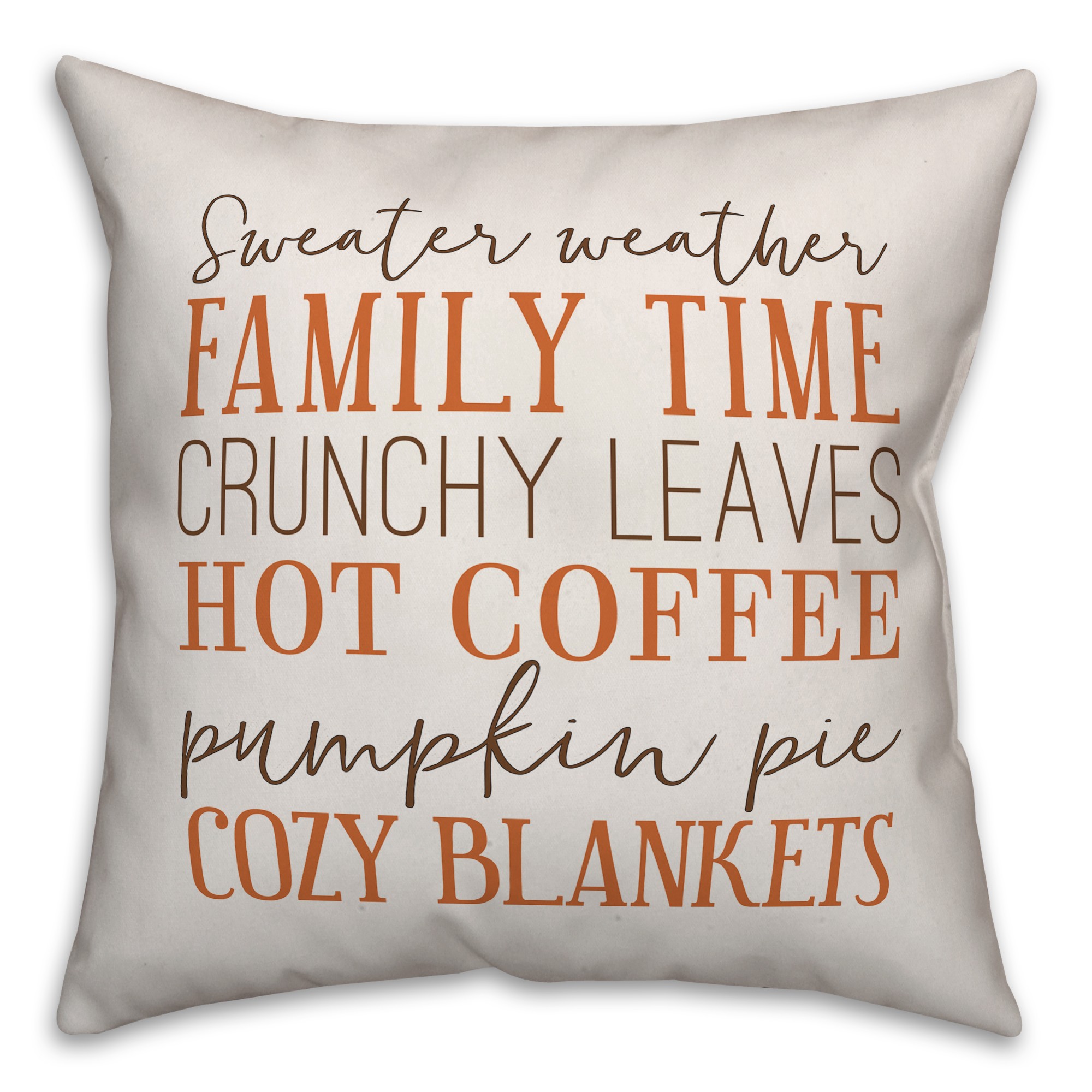 Fall Words 18x18 Spun Poly Pillow
