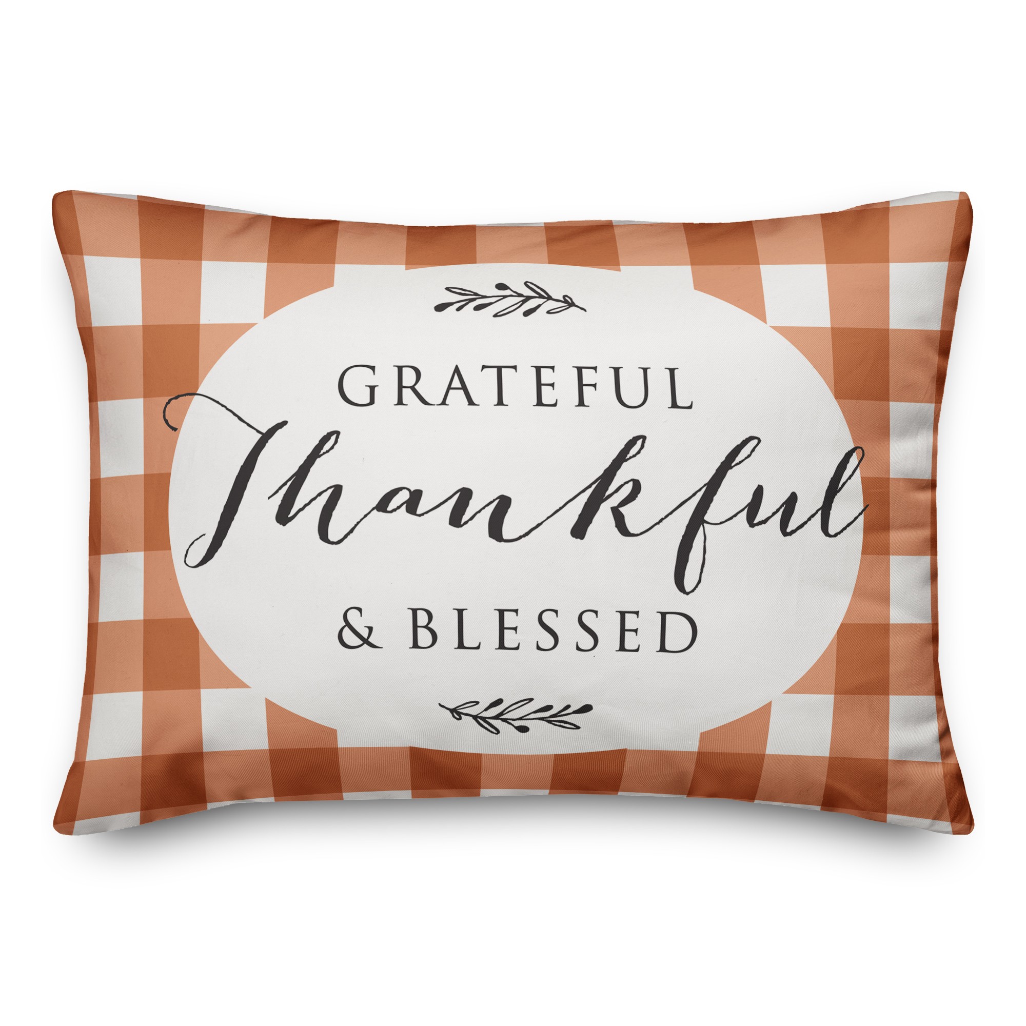 Grateful Thankful Blessed 14x20 Spun Poly Pillow