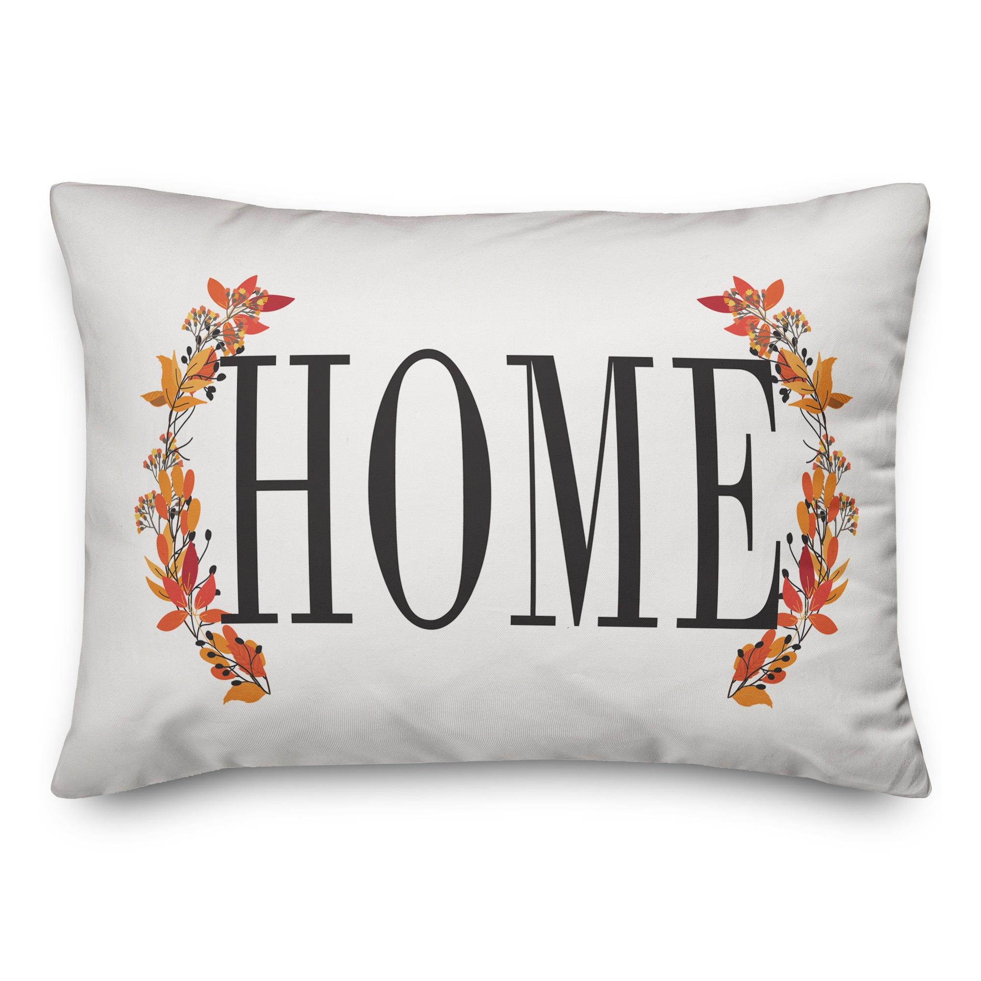 Home Wreath 14x20 Spun Poly Pillow