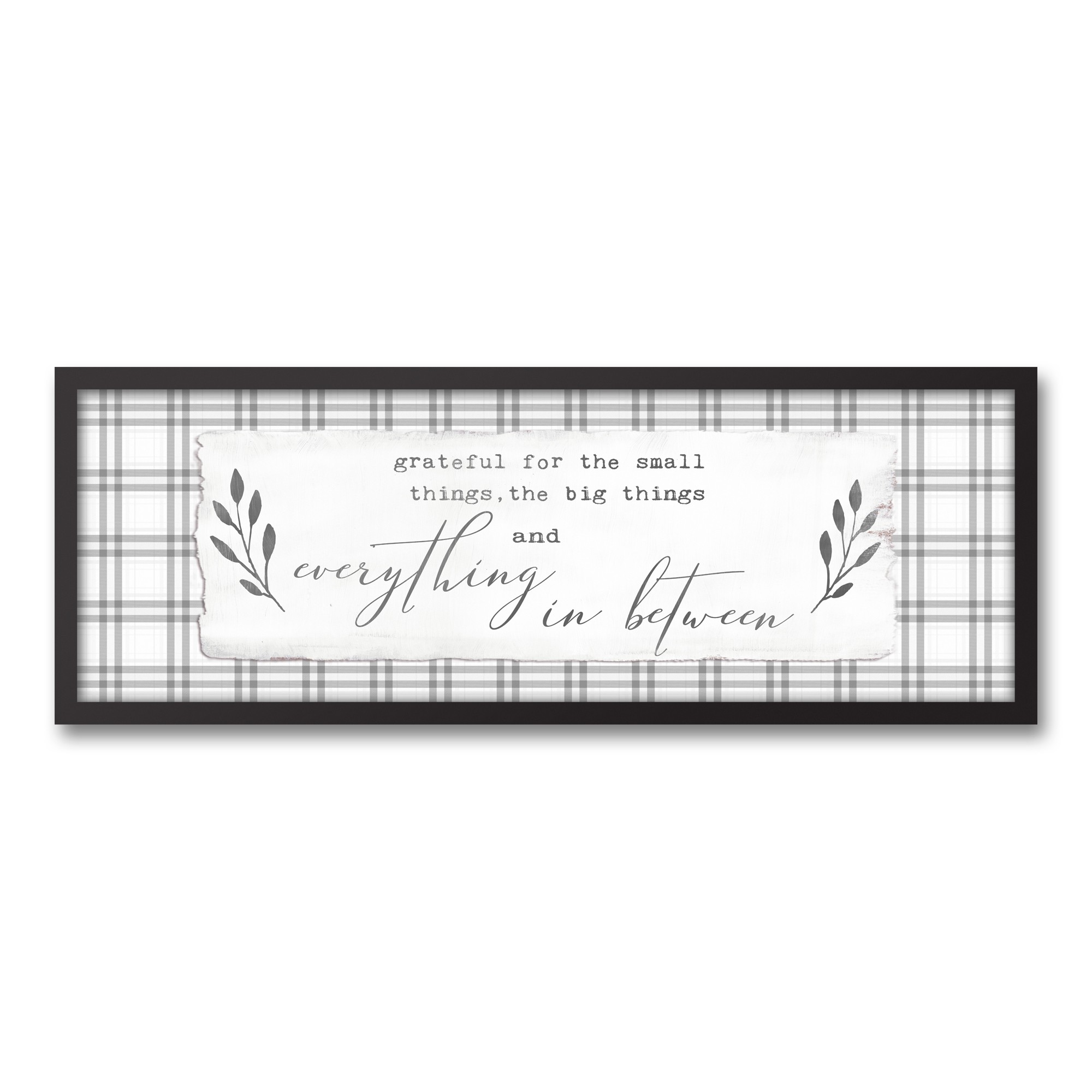 Grateful for All Things 12x36 Black Framed Canvas