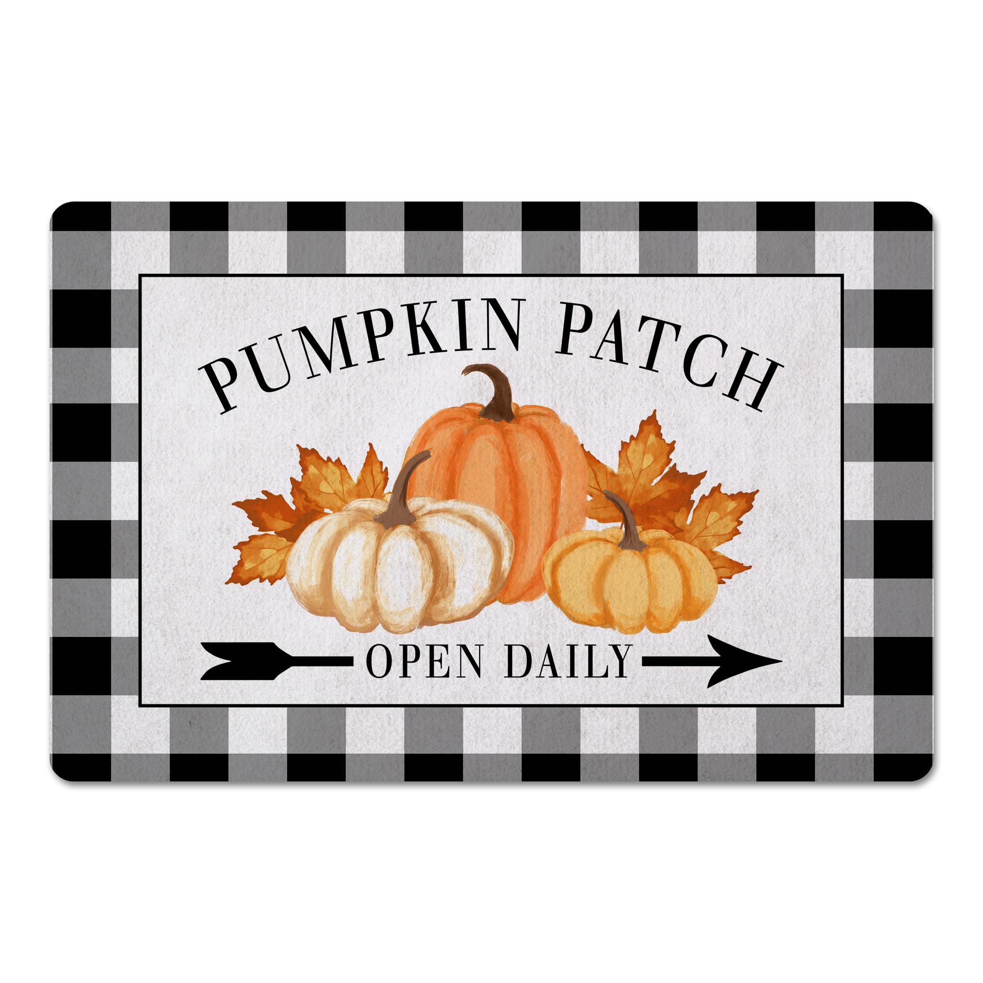 Pumpkin Patch Open Daily 27x18 Floor Mat
