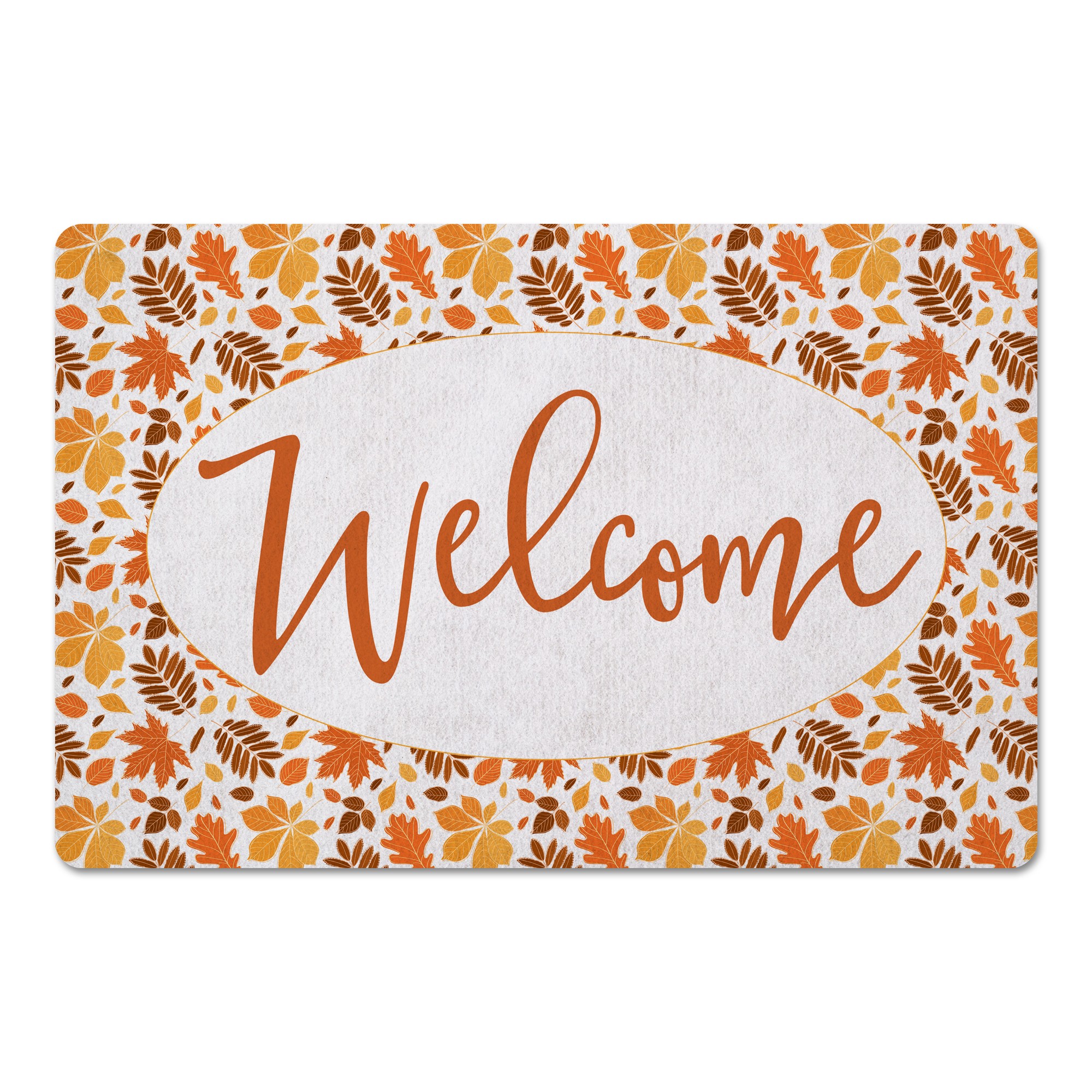 Welcome Autumn Leaves 27x18 Floor Mat