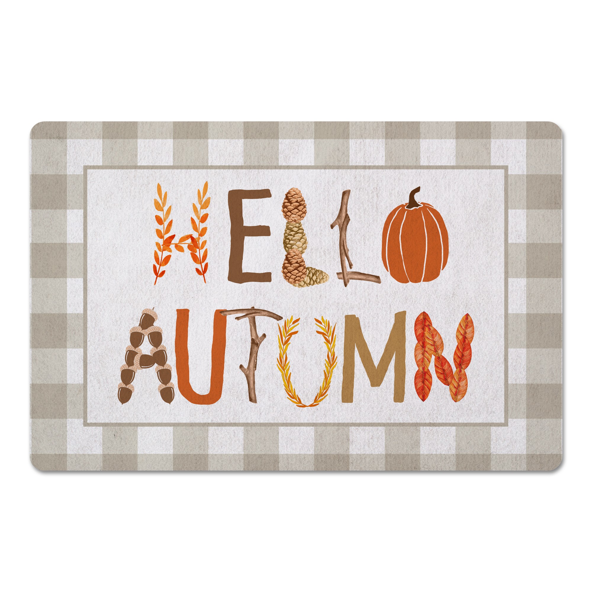 Hello Autumn Icons 27x18 Floor Mat