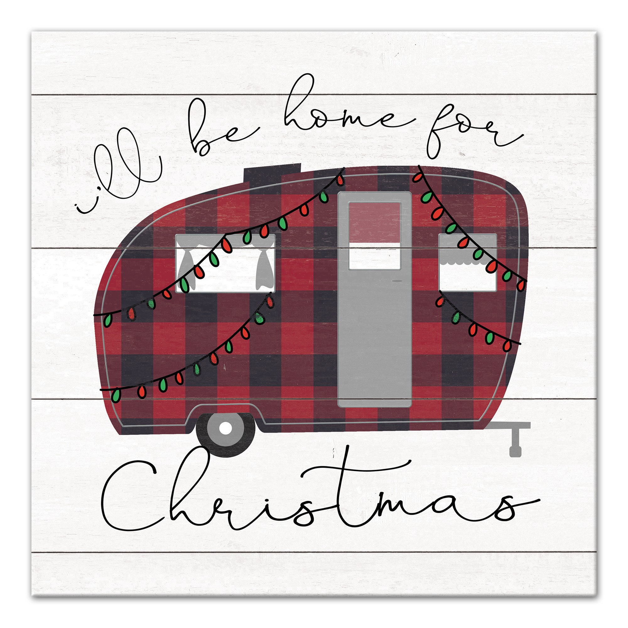 Christmas Camper 16x16 Canvas Wall Art