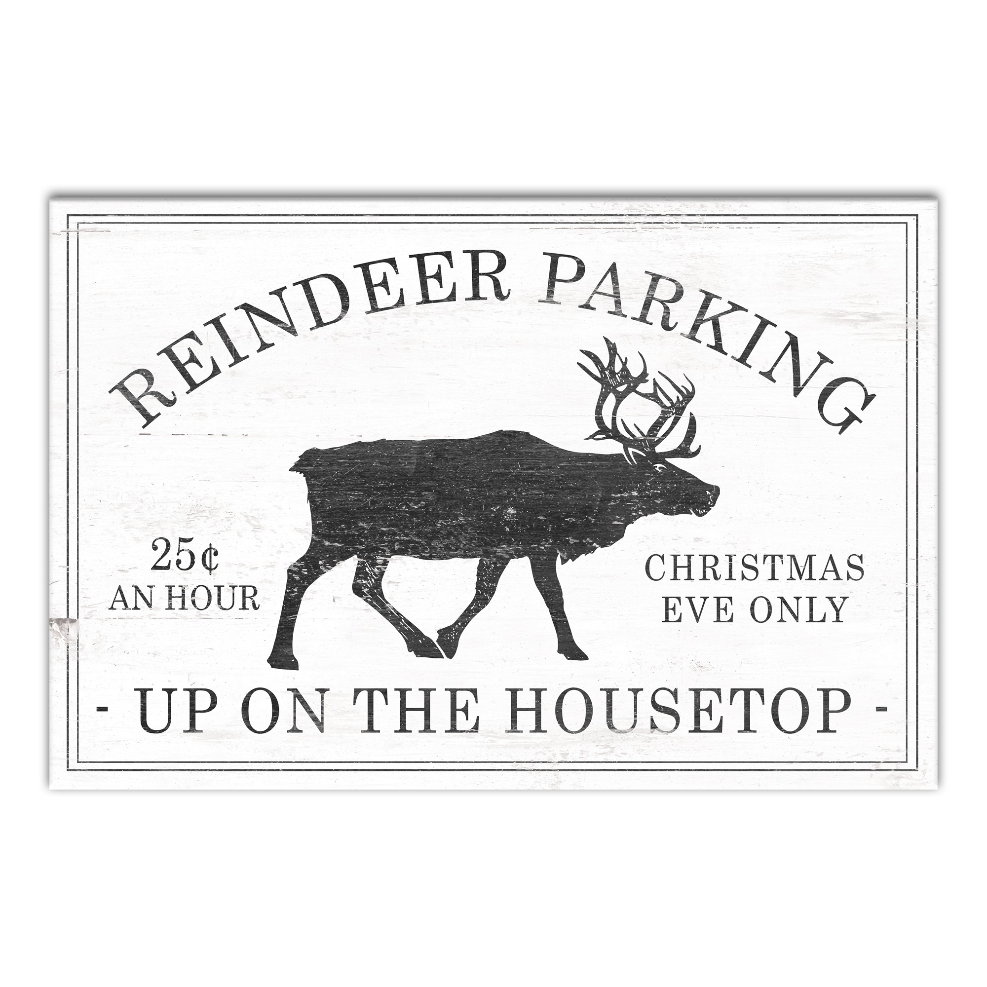 Reindeer Parking 18x24 Canvas Wall Art