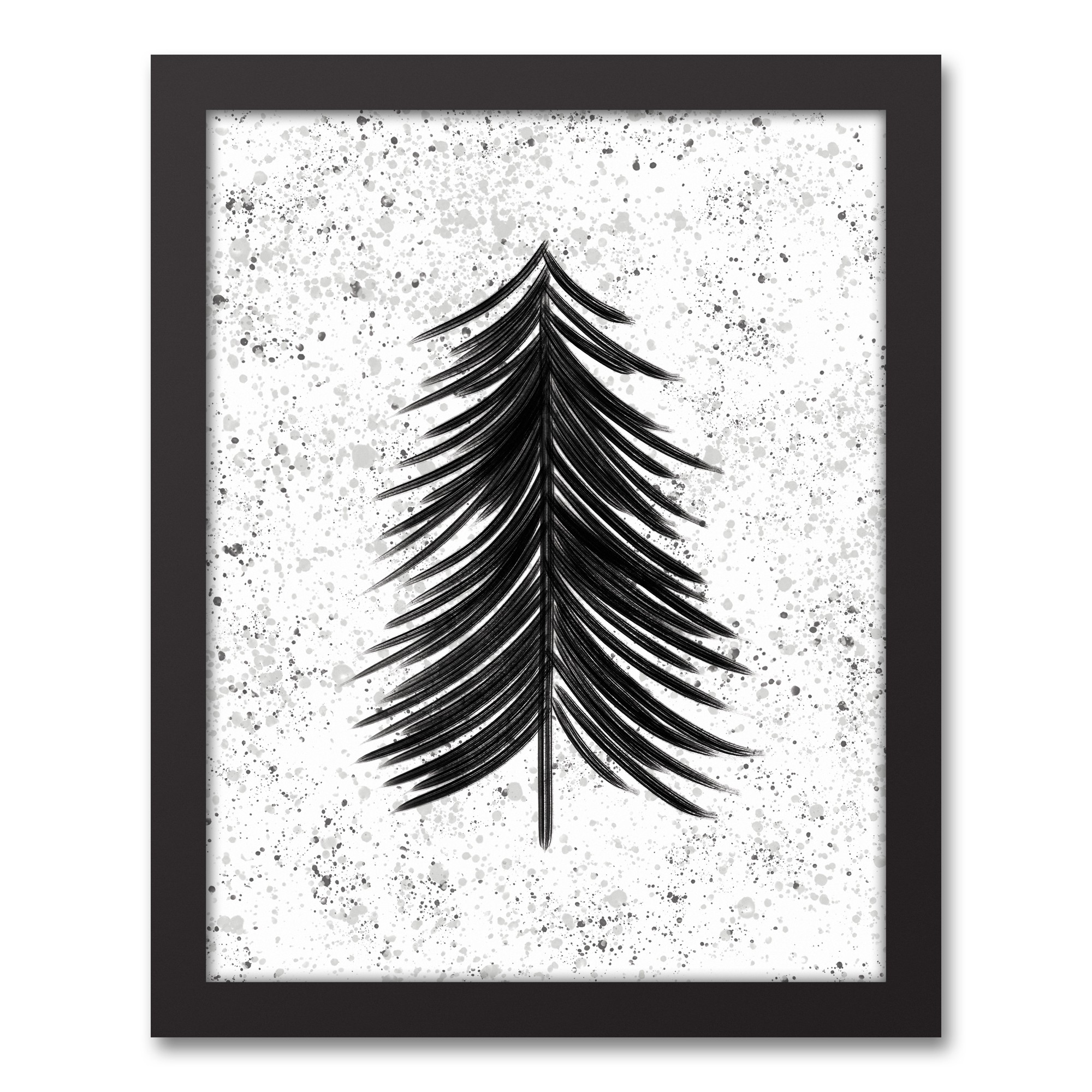 Bottle Brush Tree 11x14 Black Framed Canvas