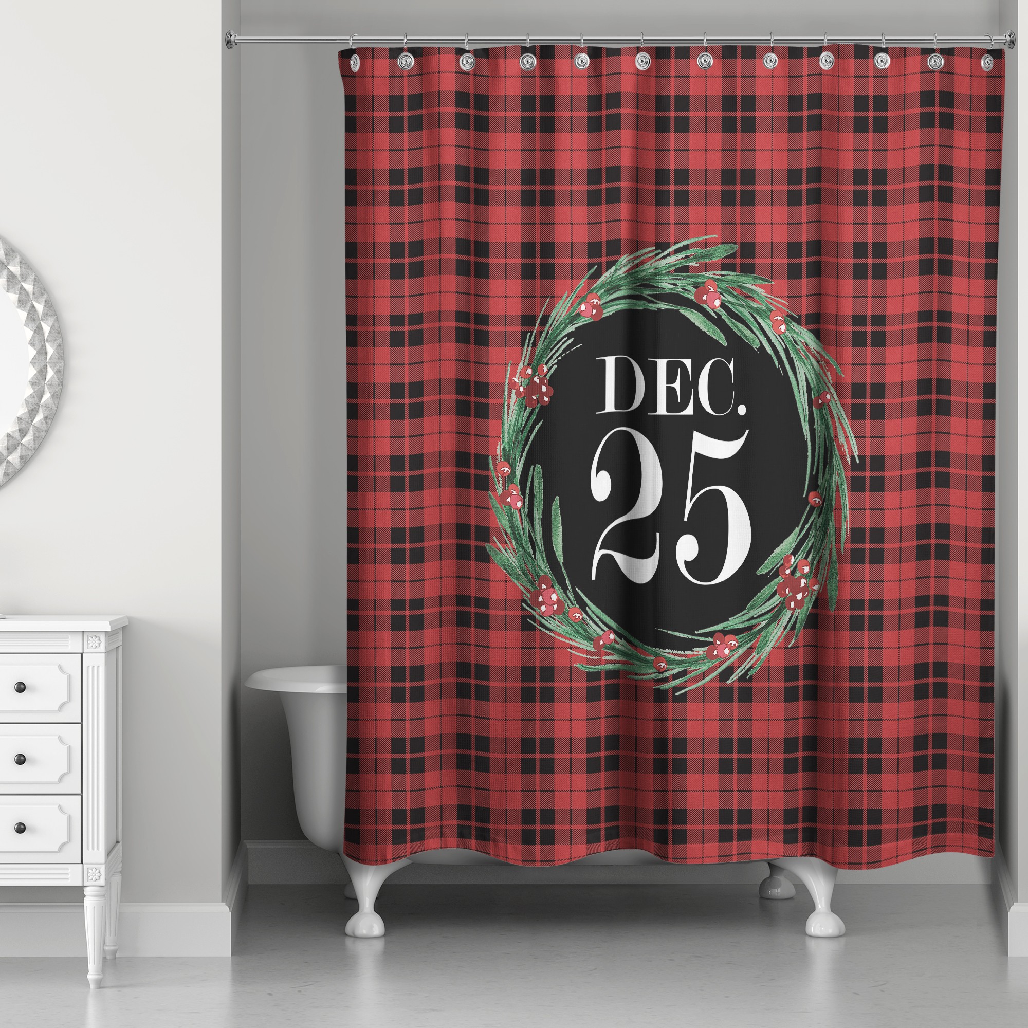 Dec. 25 71x74 Shower Curtain