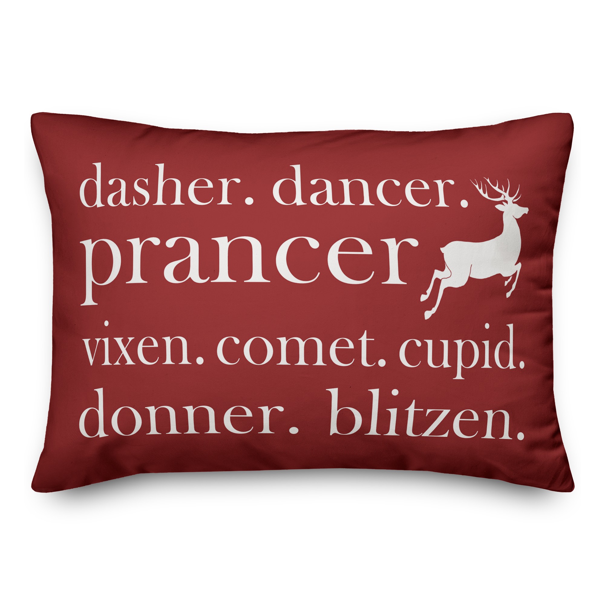 Reindeer Names 14x20 Spun Poly Pillow