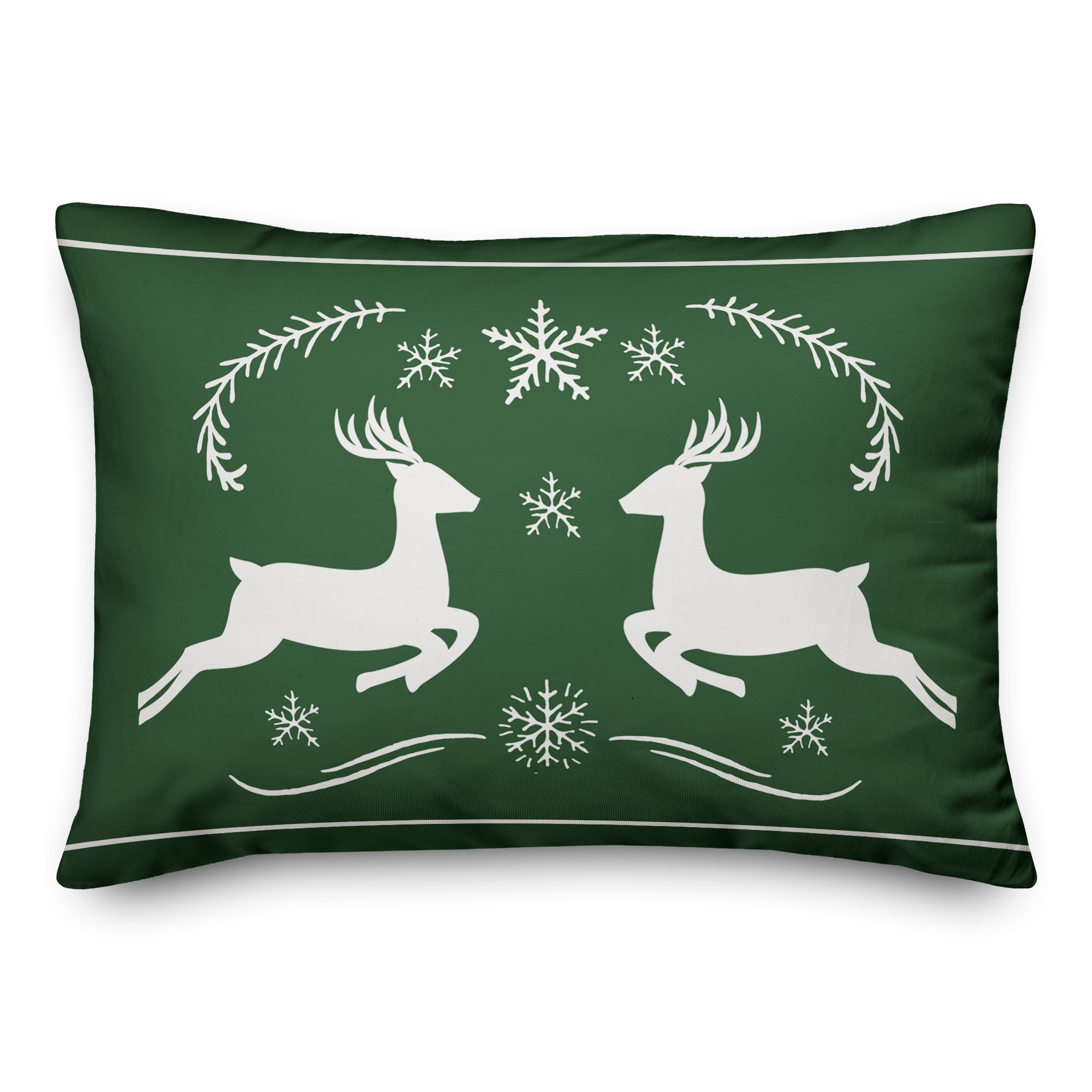 Snowflake Reindeer 14x20 Spun Poly Pillow
