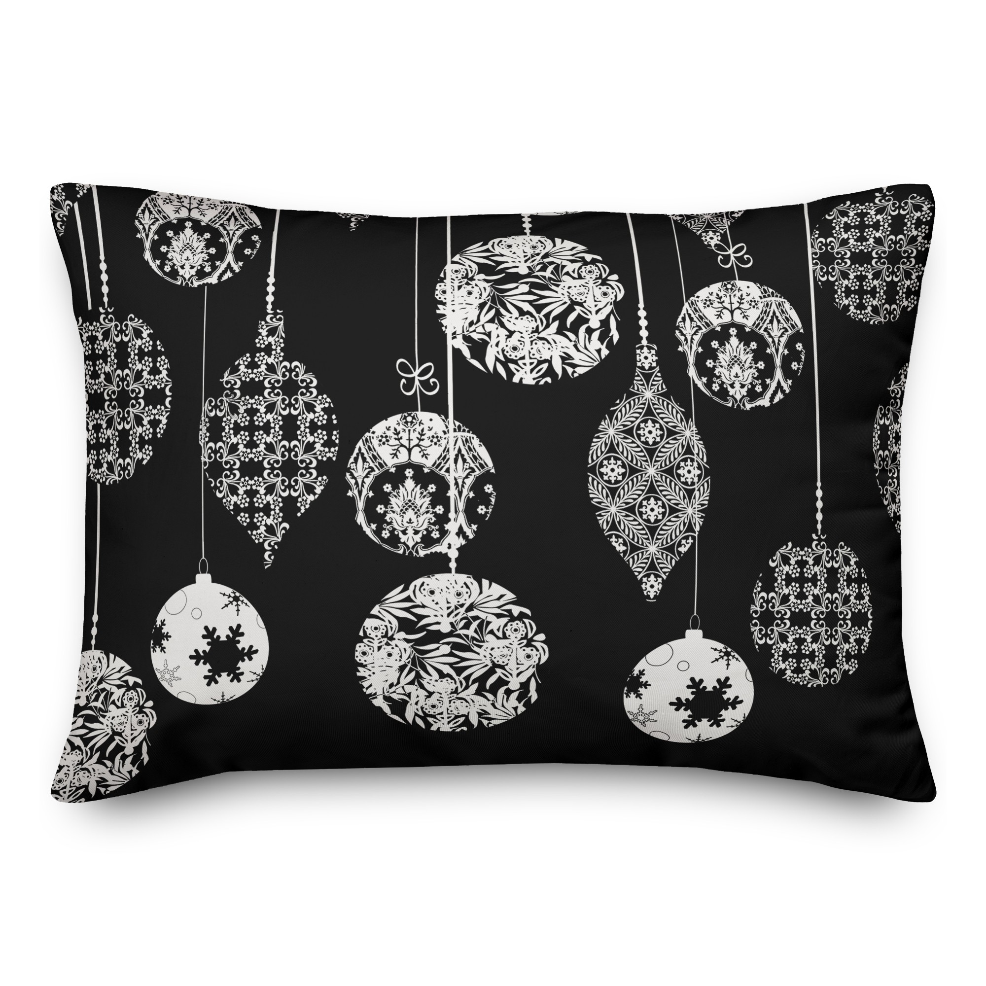 Black and White Ornaments 14x20 Spun Poly Pillow