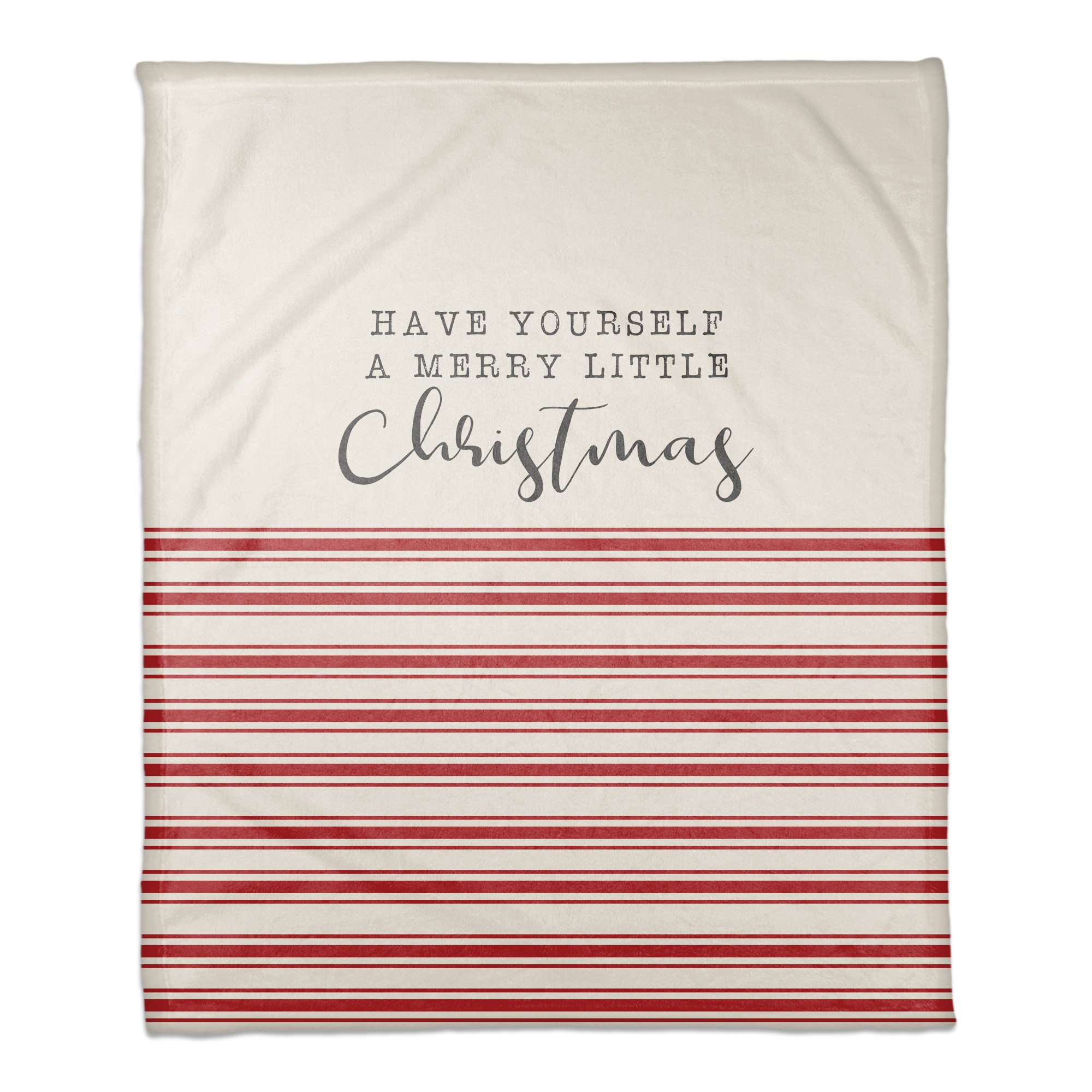 Merry Christmas Stripes 50x60 Coral Fleece Blanket