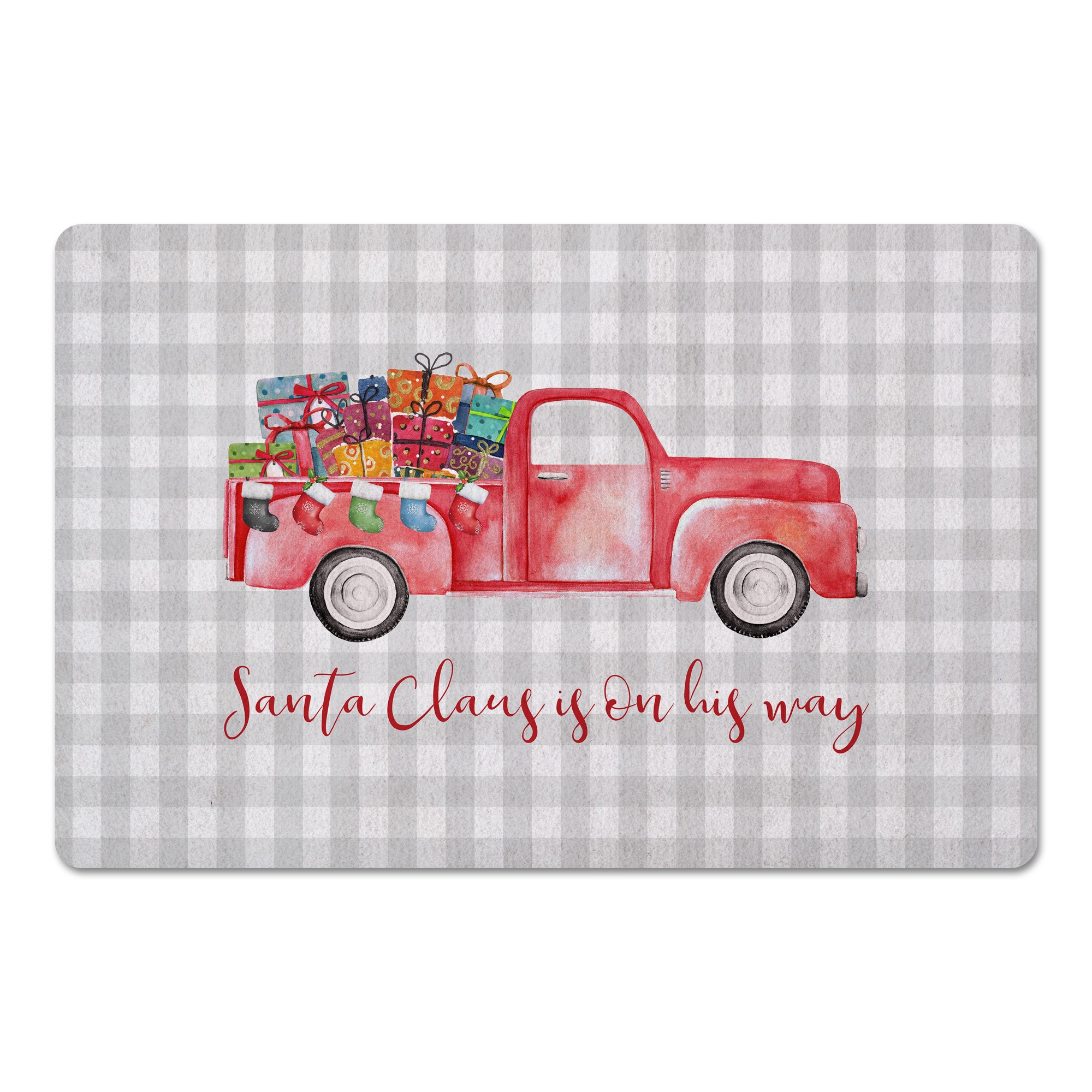 Santa Claus is on His Way 27x18 Floor Mat