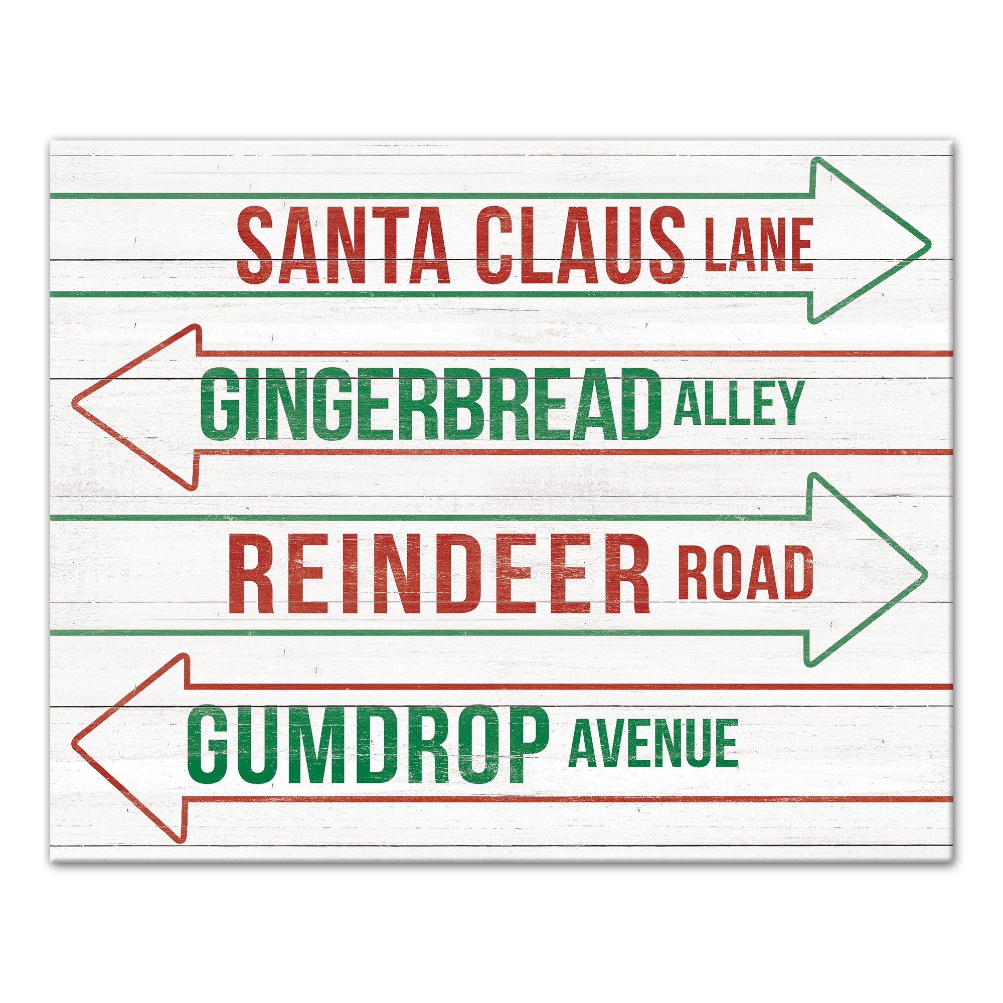 Festive Street Names 16x20 Canvas Wall Art