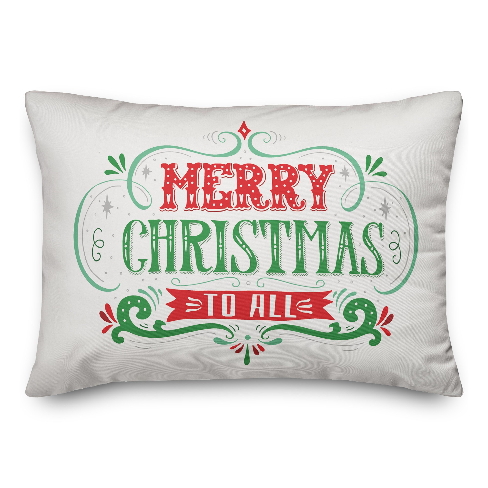 Merry Christmas to All 14x20 Spun Poly Pillow