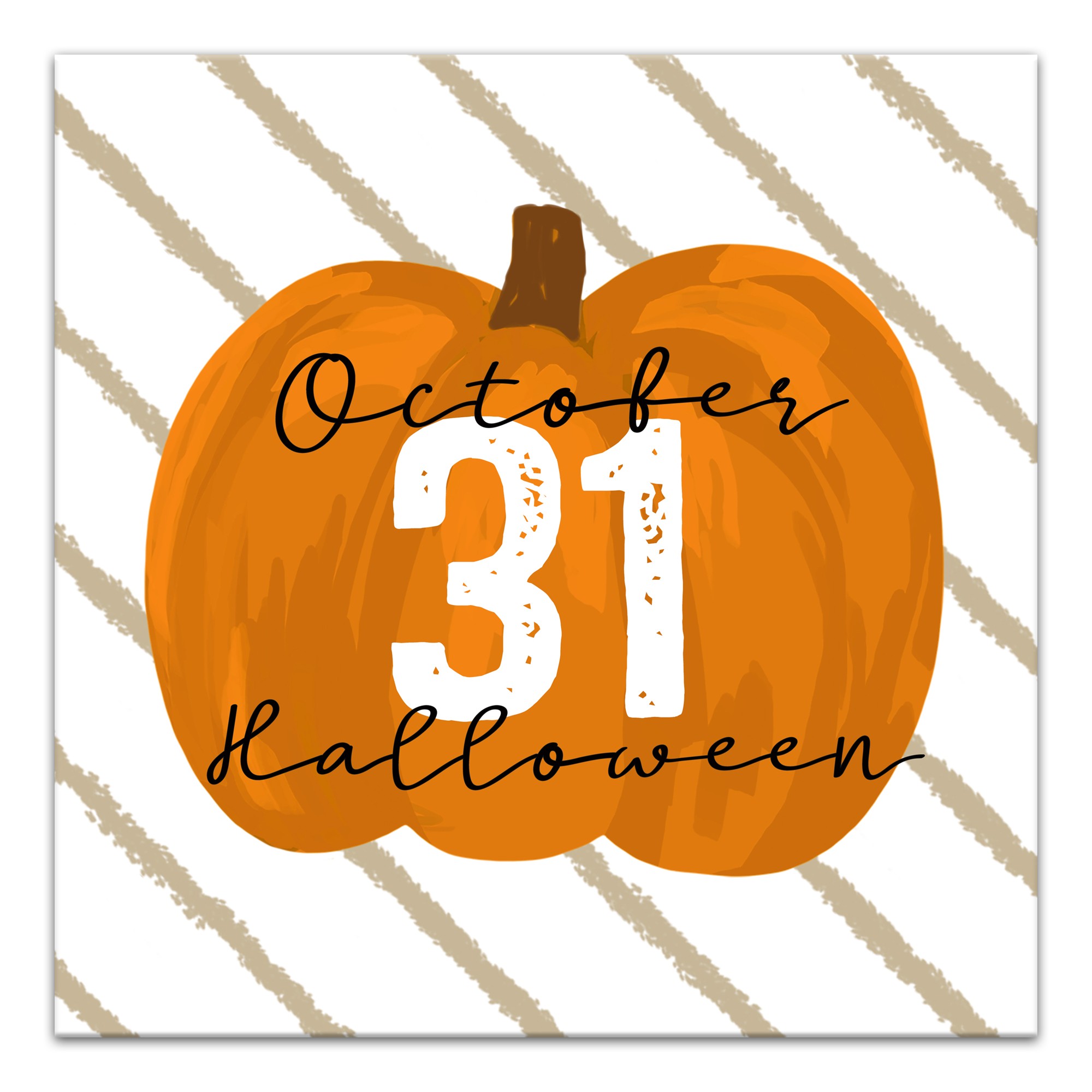 October Pumpkin 20x20 Canvas Wall Art