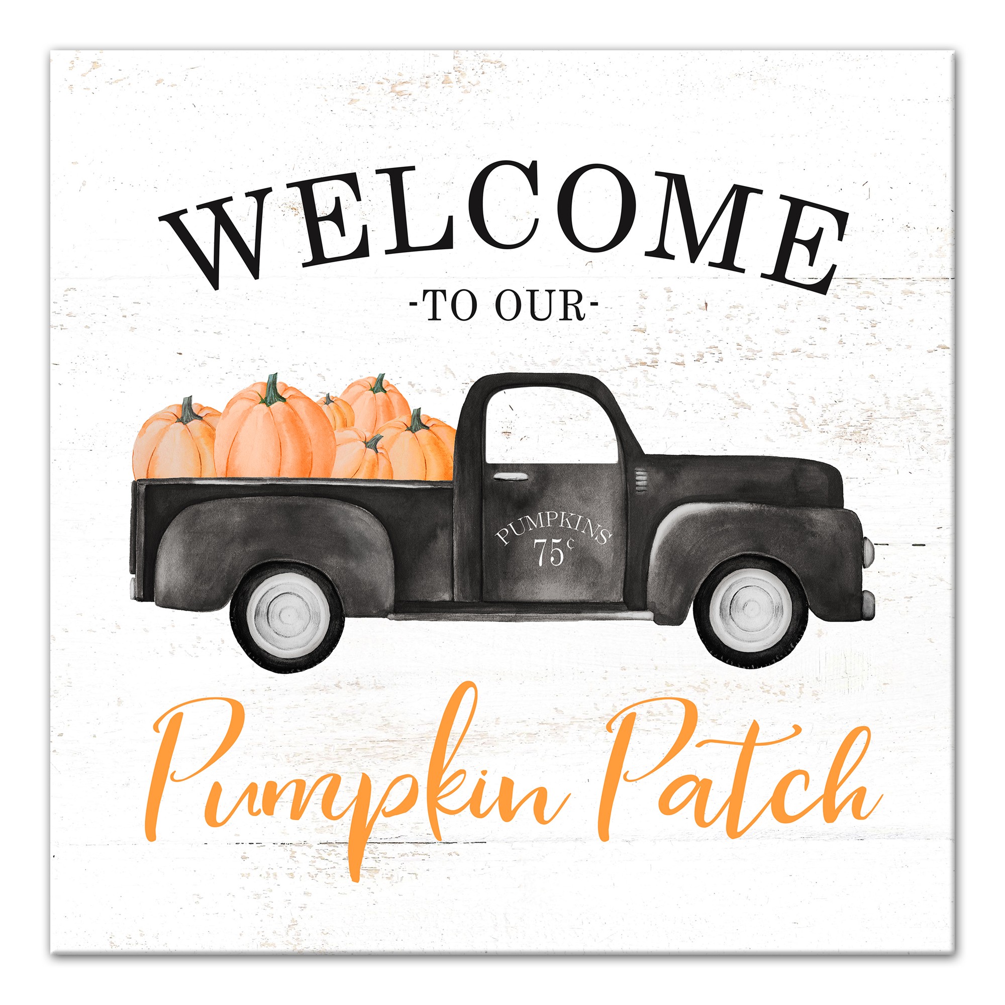 Pumpkin Patch Truck 16x16 Canvas Wall Art