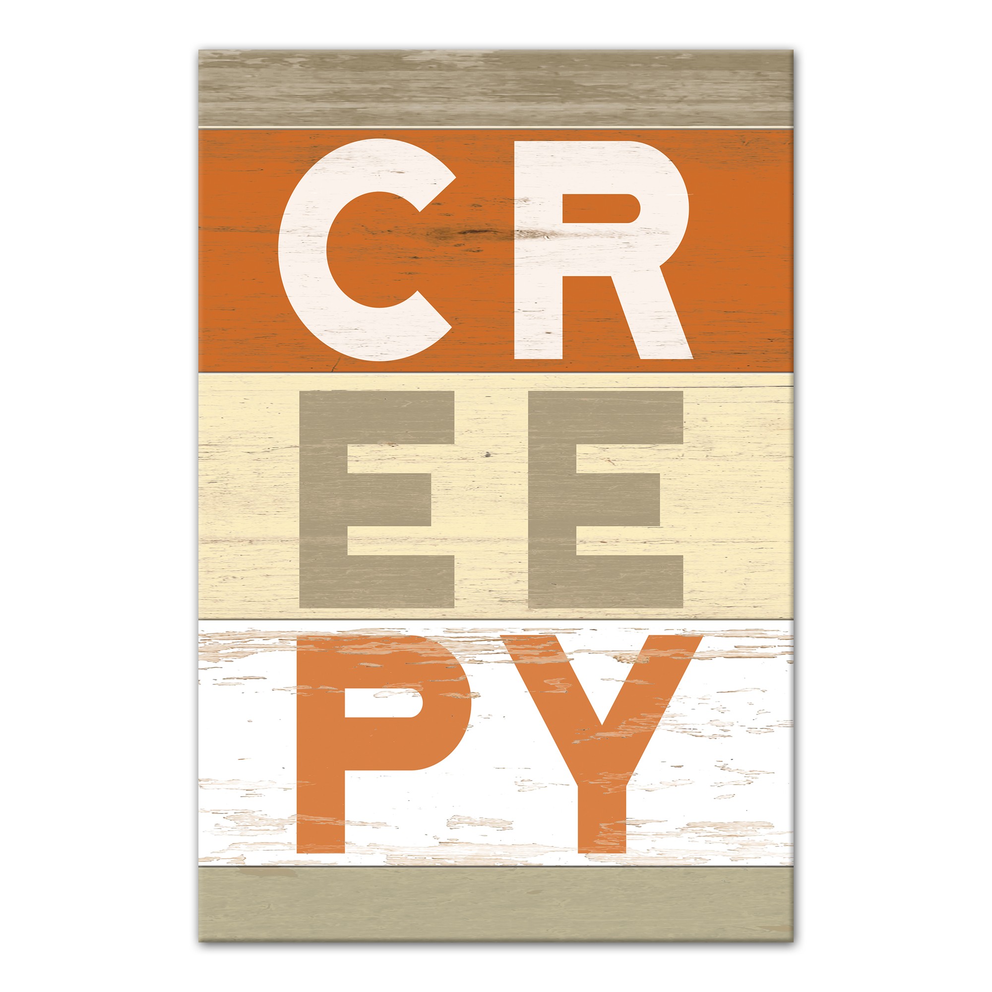 Wood Slats Creepy 12x18 Canvas Wall Art
