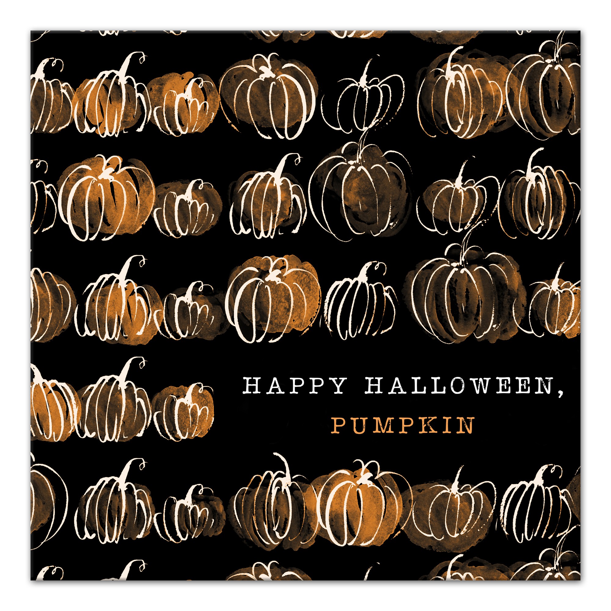 Watercolor Pumpkins 20x20 Canvas Wall Art