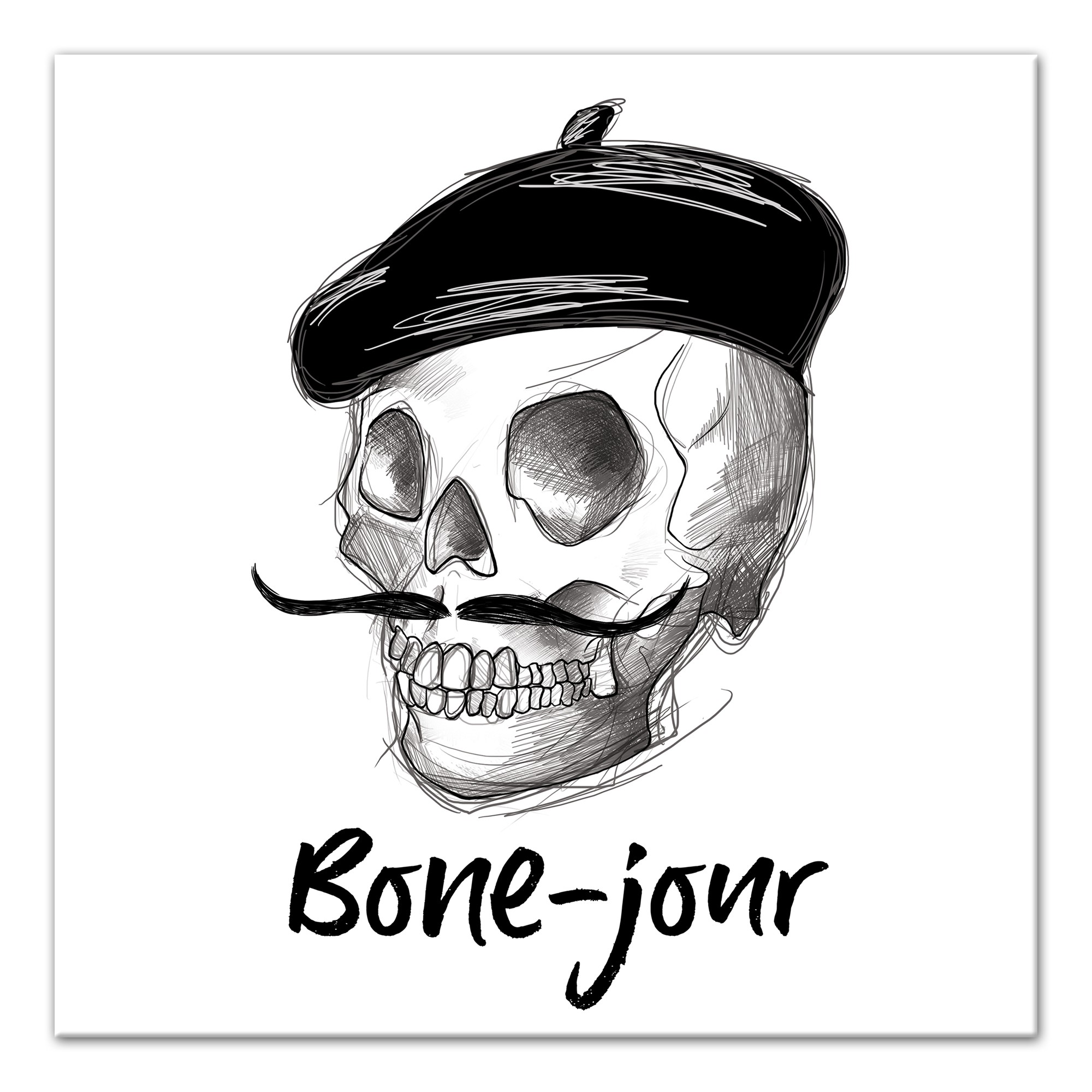 Bone-jour 16x16 Canvas Wall Art