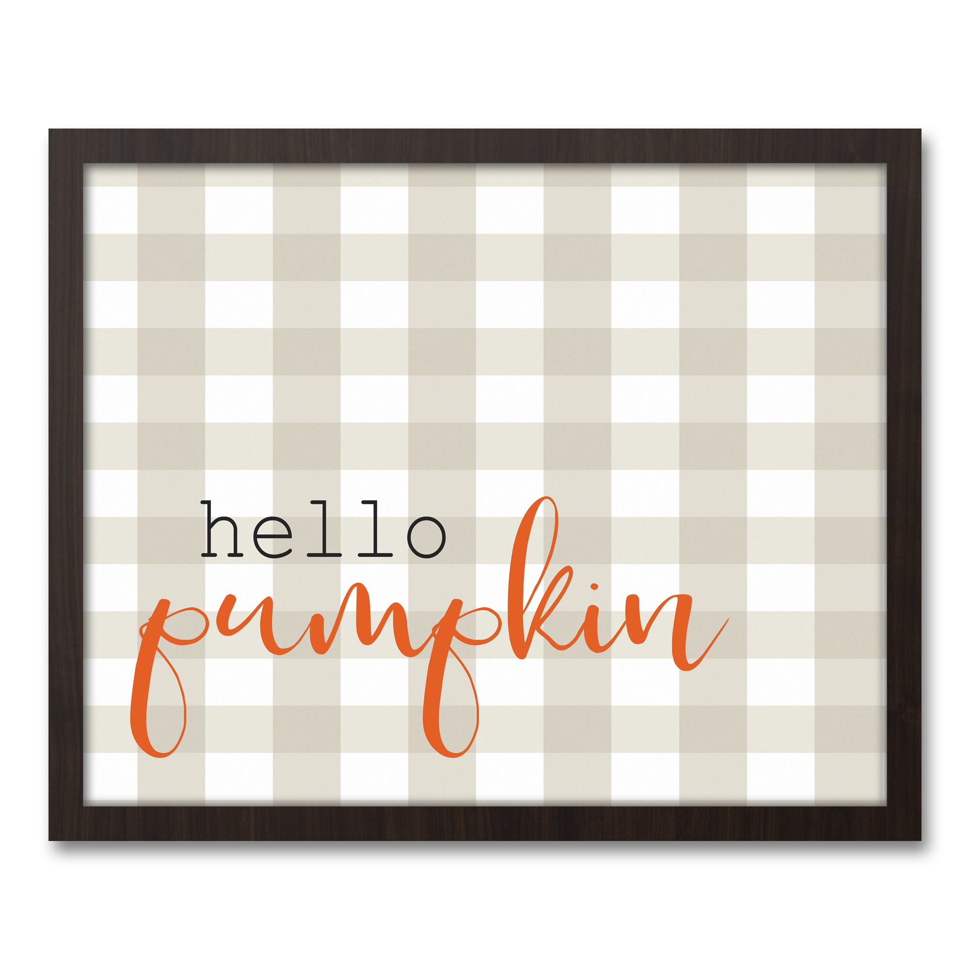 Hello Pumpkin 16x20 Walnut Framed Canvas