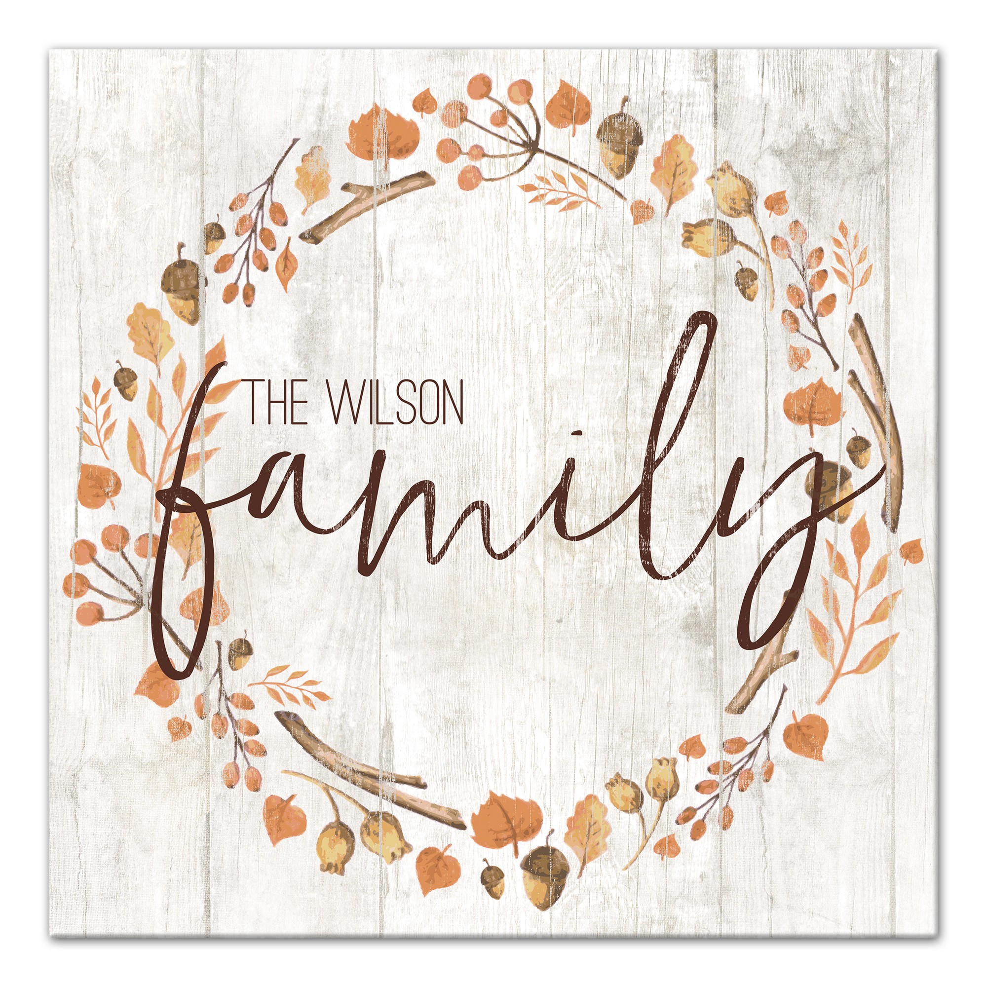 Fall Family Personalized 16x16 Personalized Canvas Wall Art