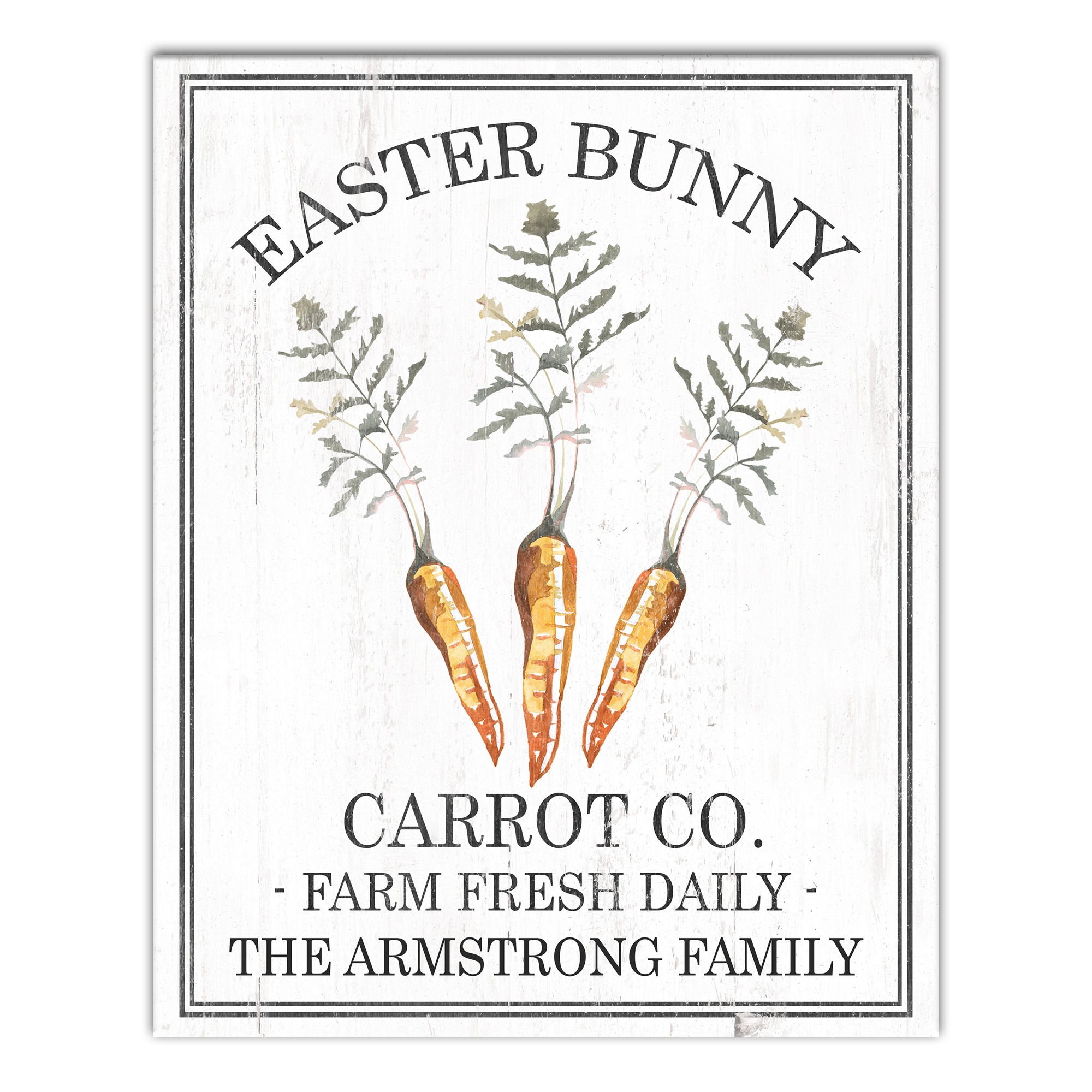 Easter Bunny Carrot Co. Personalized 16x20 Personalized Canvas Wall Art
