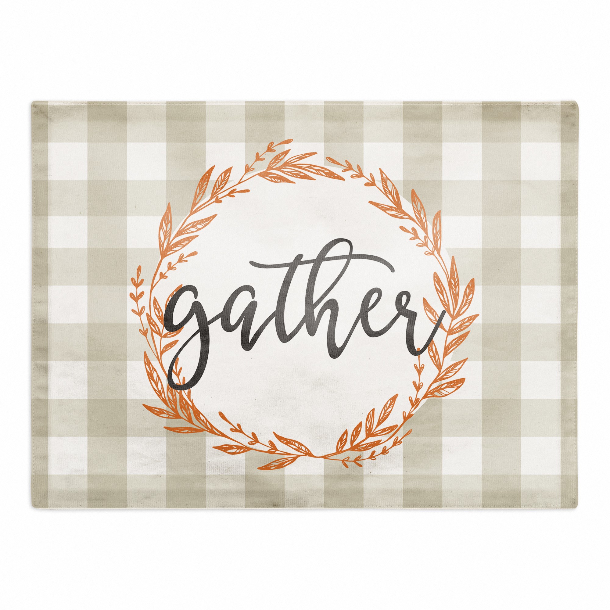 Gather Wreath Buffalo Check 18x14 Poly Twill Placemat