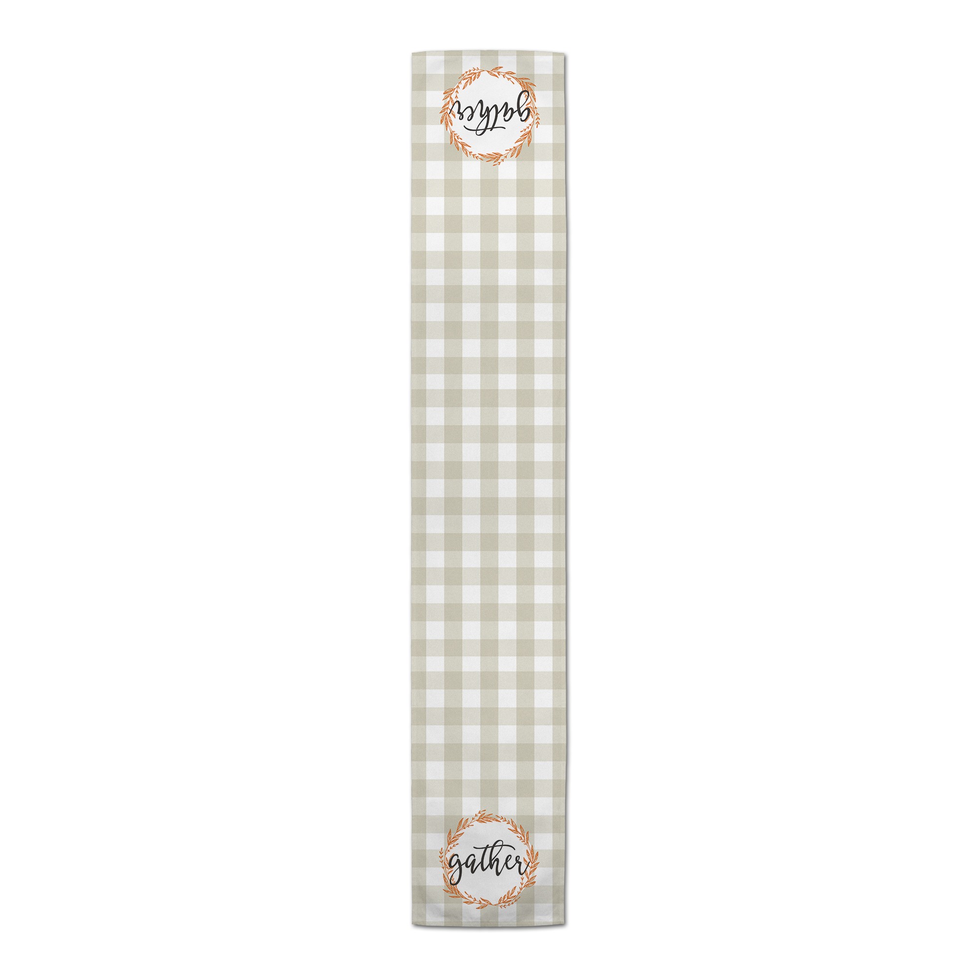 Gather Wreath Buffalo Check 16x72 Poly Twill Table Runner