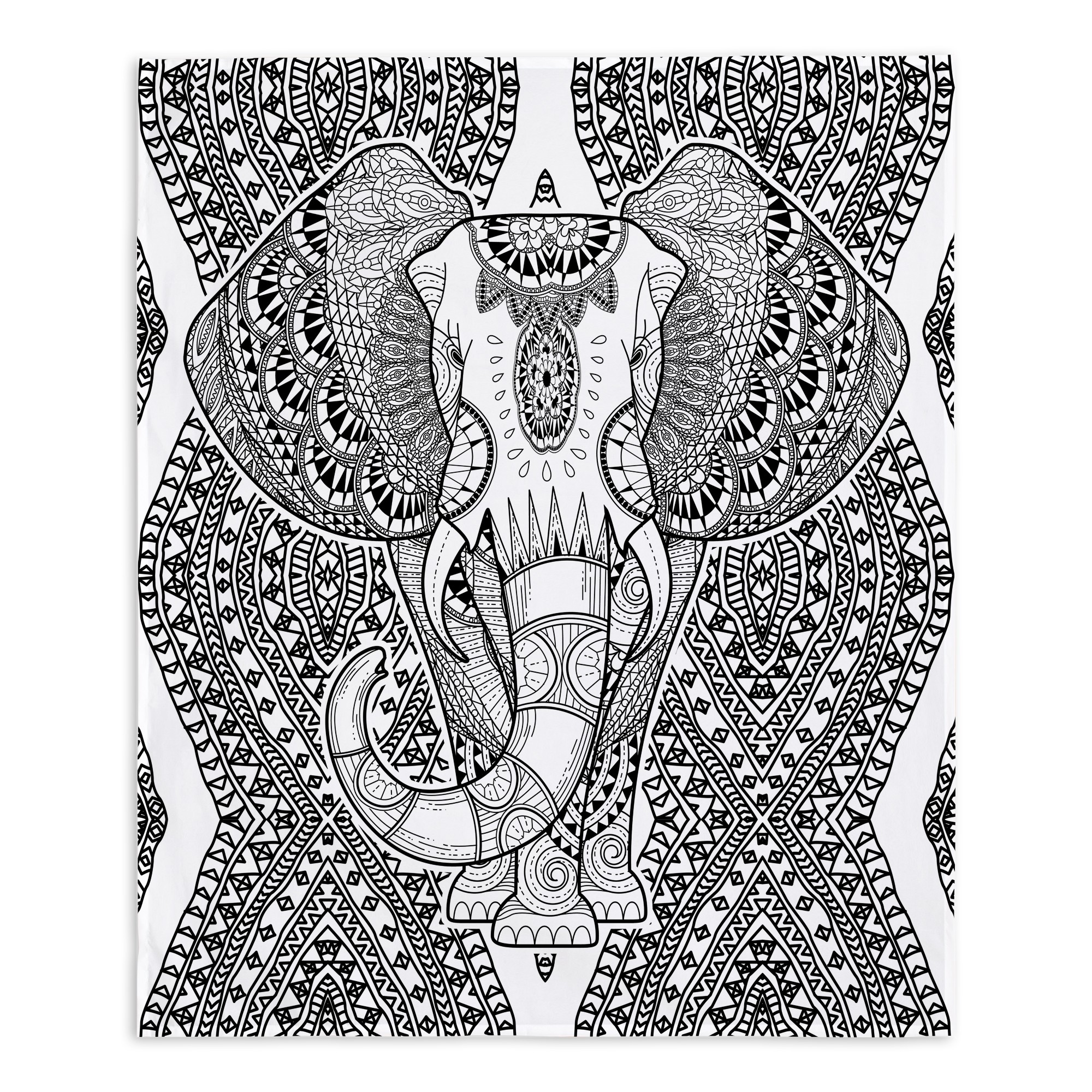 Black and White Elephant 50x60 Tapestry