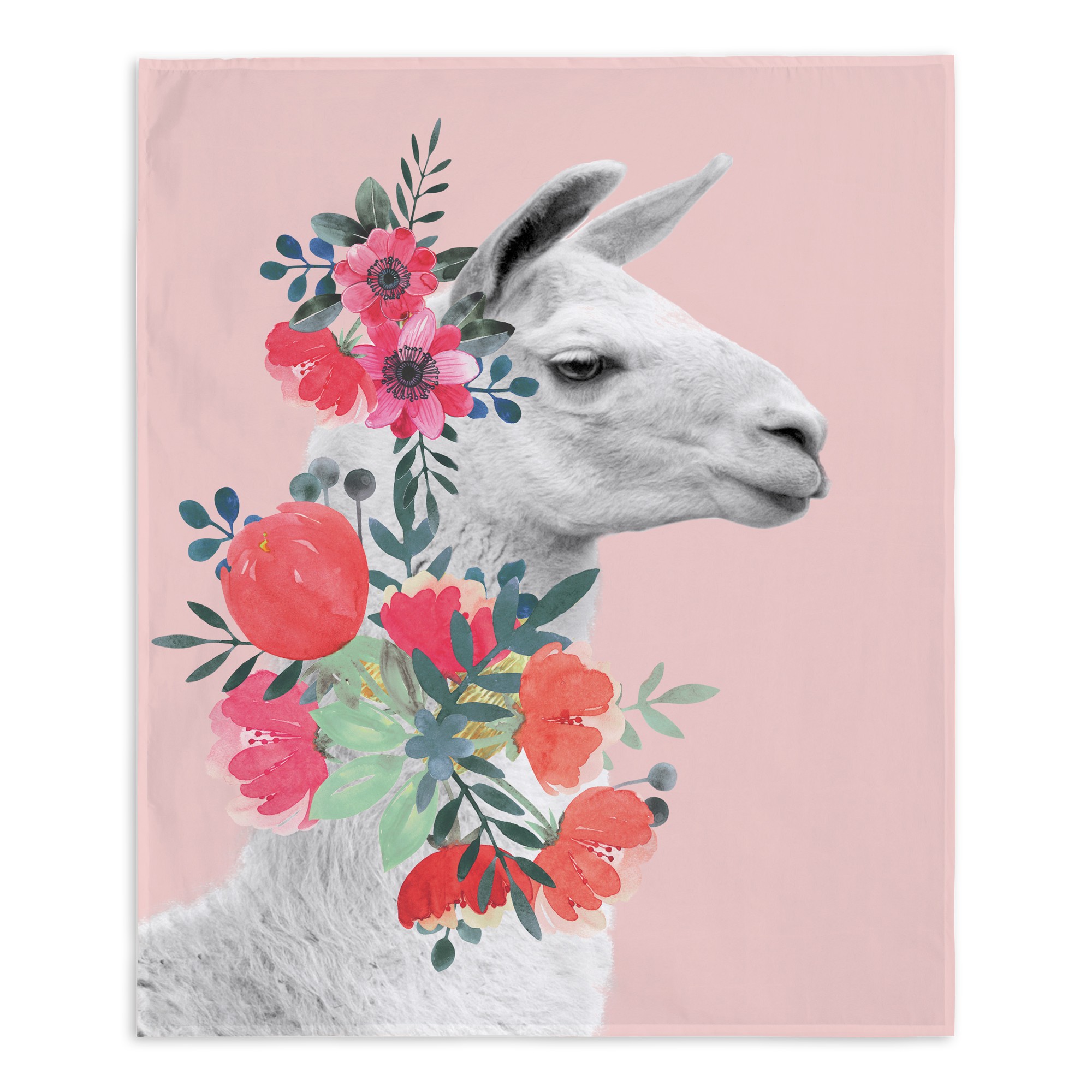 Boho Floral Llama 50x60 Tapestry