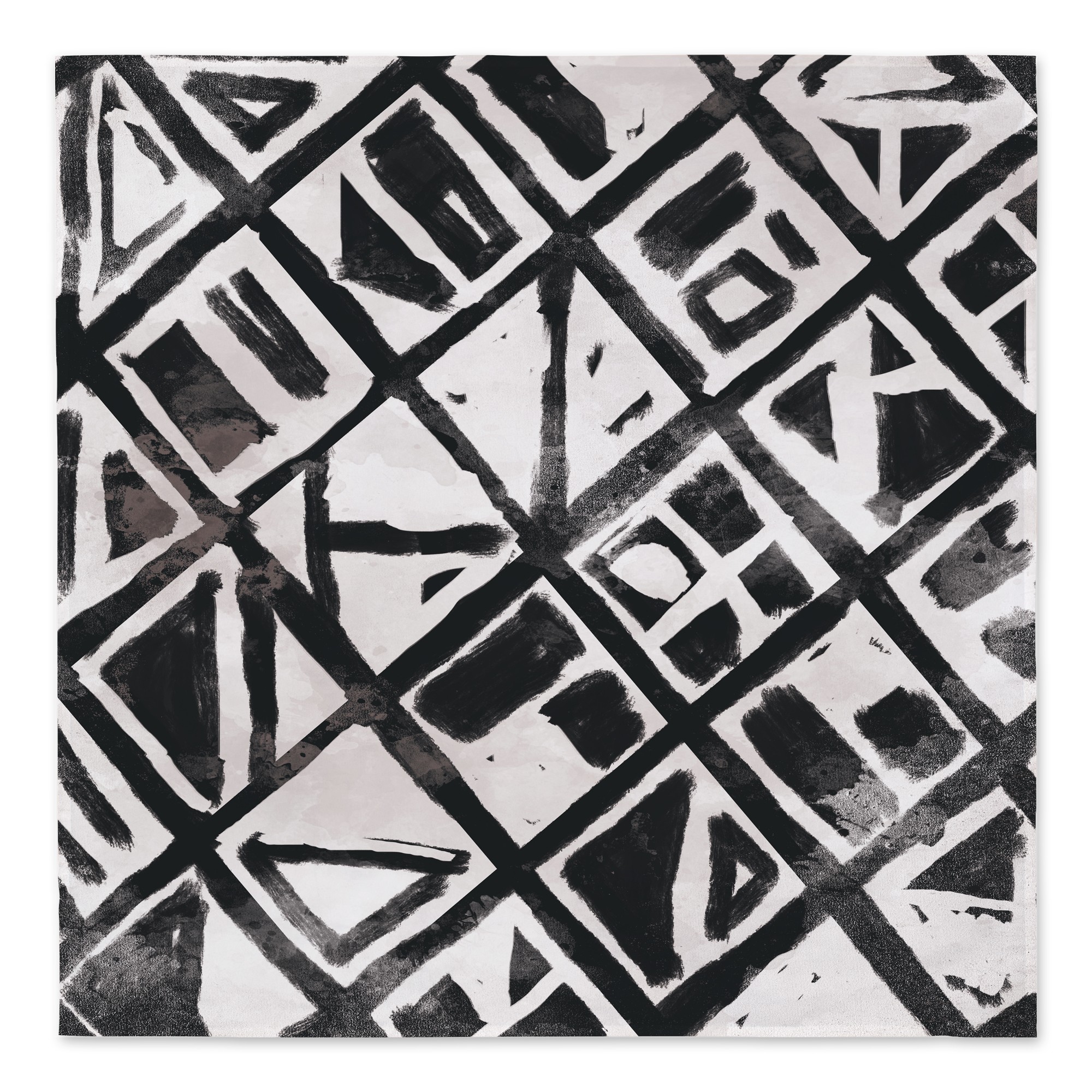 Black and White Geo Pattern 57x57 Tapestry