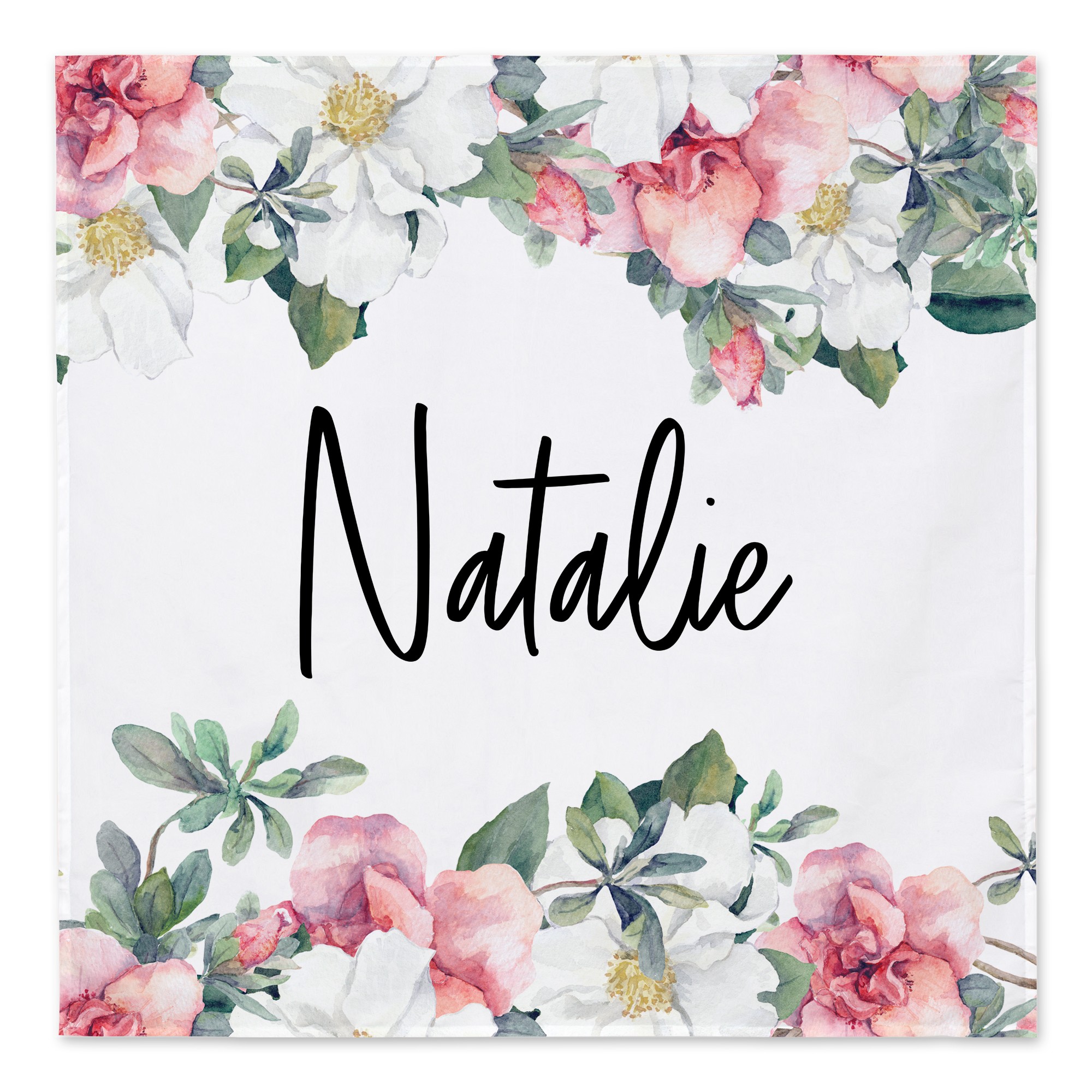 Floral Personalized 57x57 Personalized Tapestry