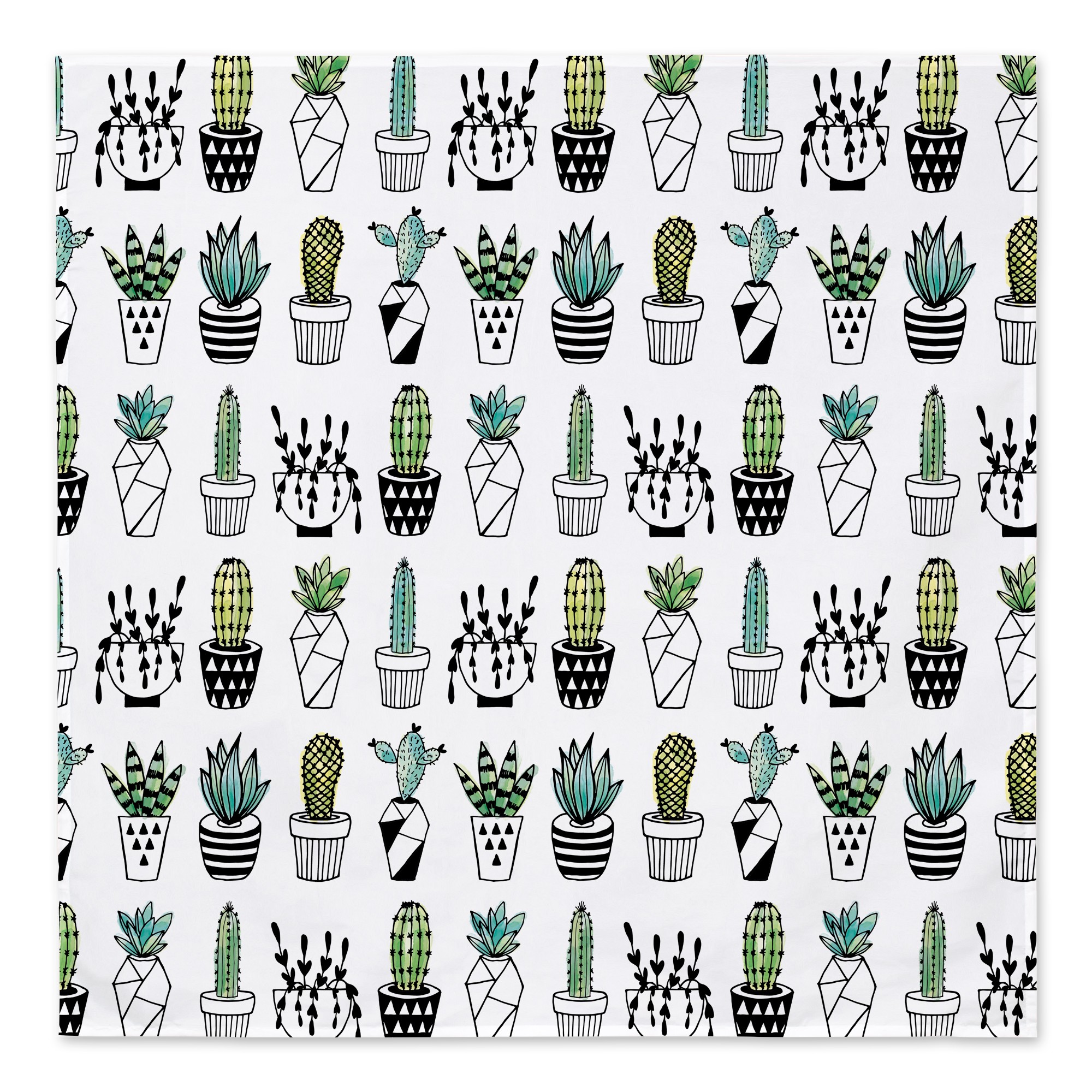 Potted Cactus Pattern 57x57 Tapestry