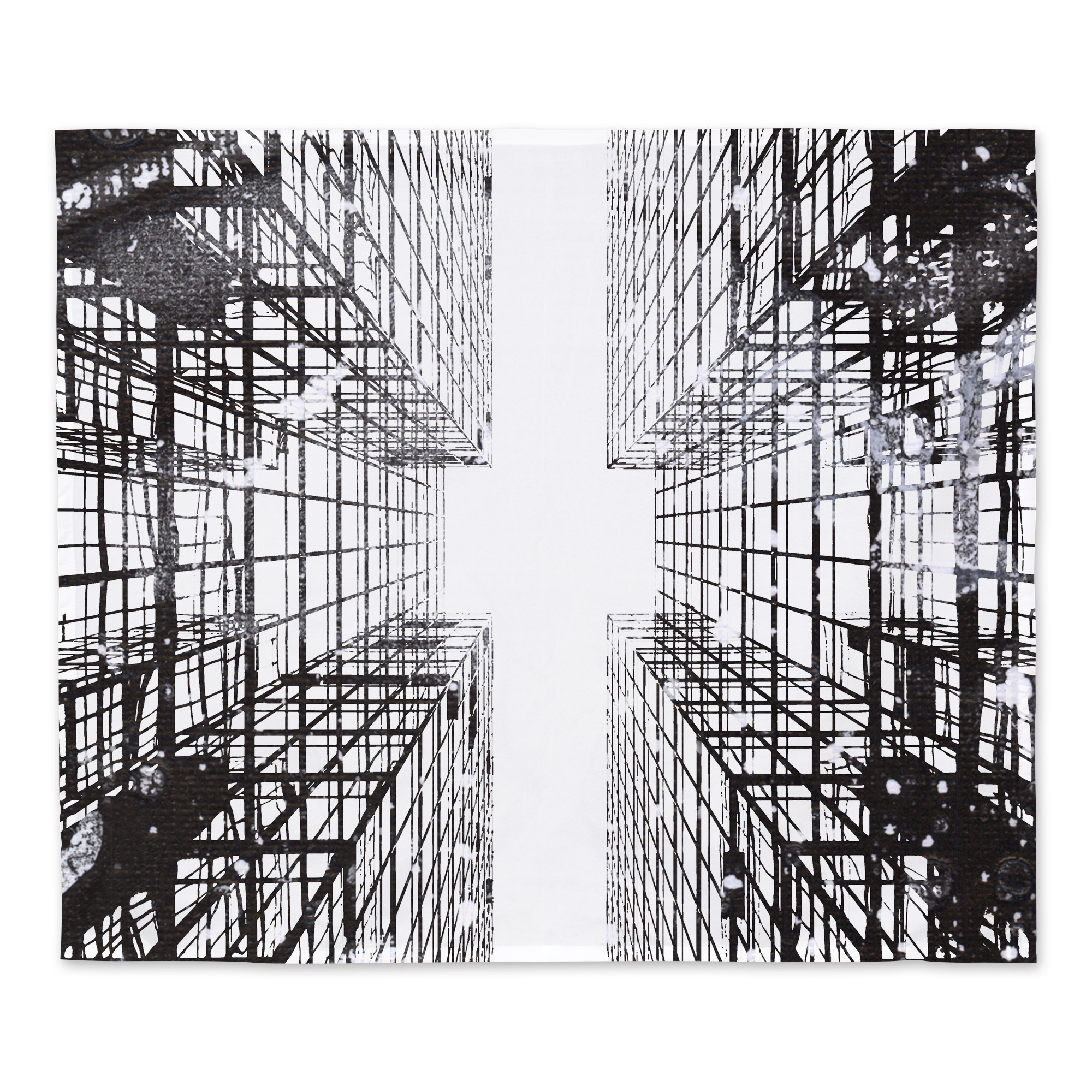 Black and White Abstract 30x40 Tapestry