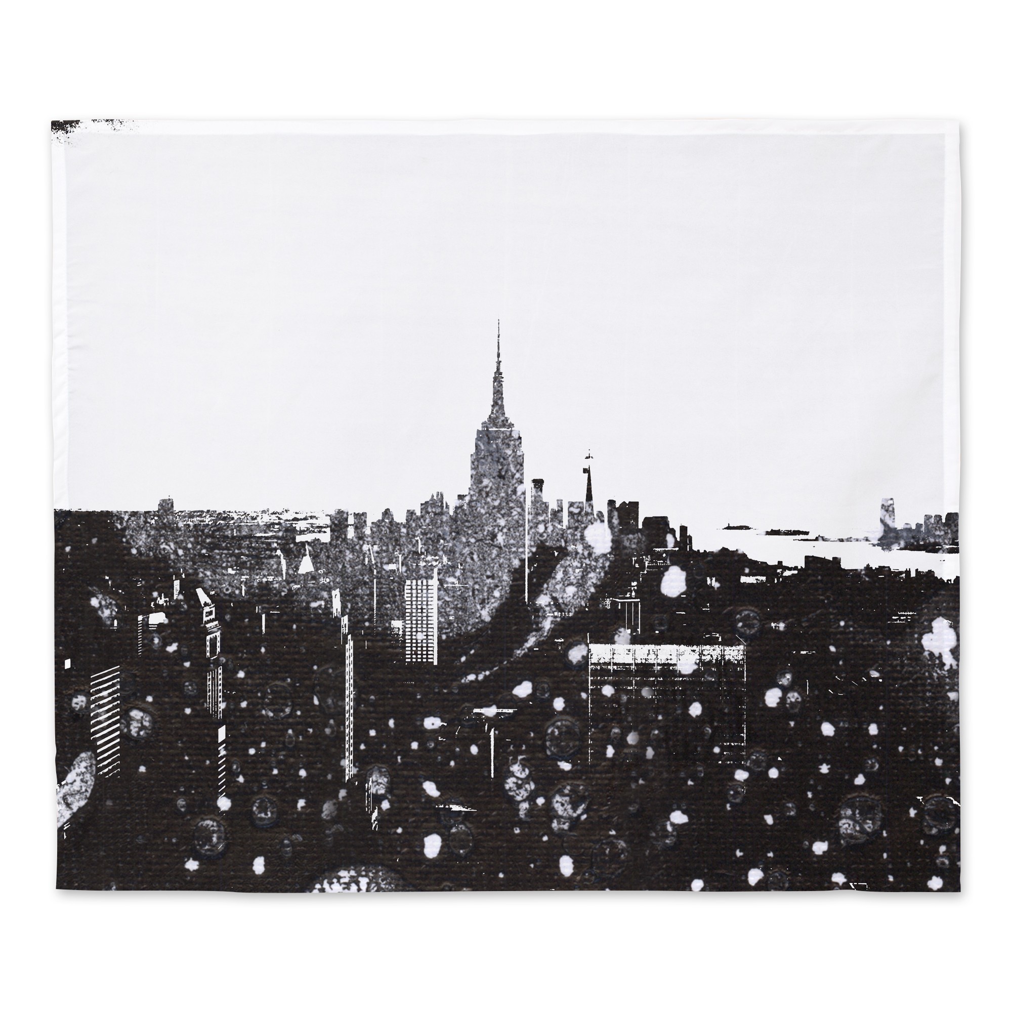 Black and White Skyline 30x40 Tapestry