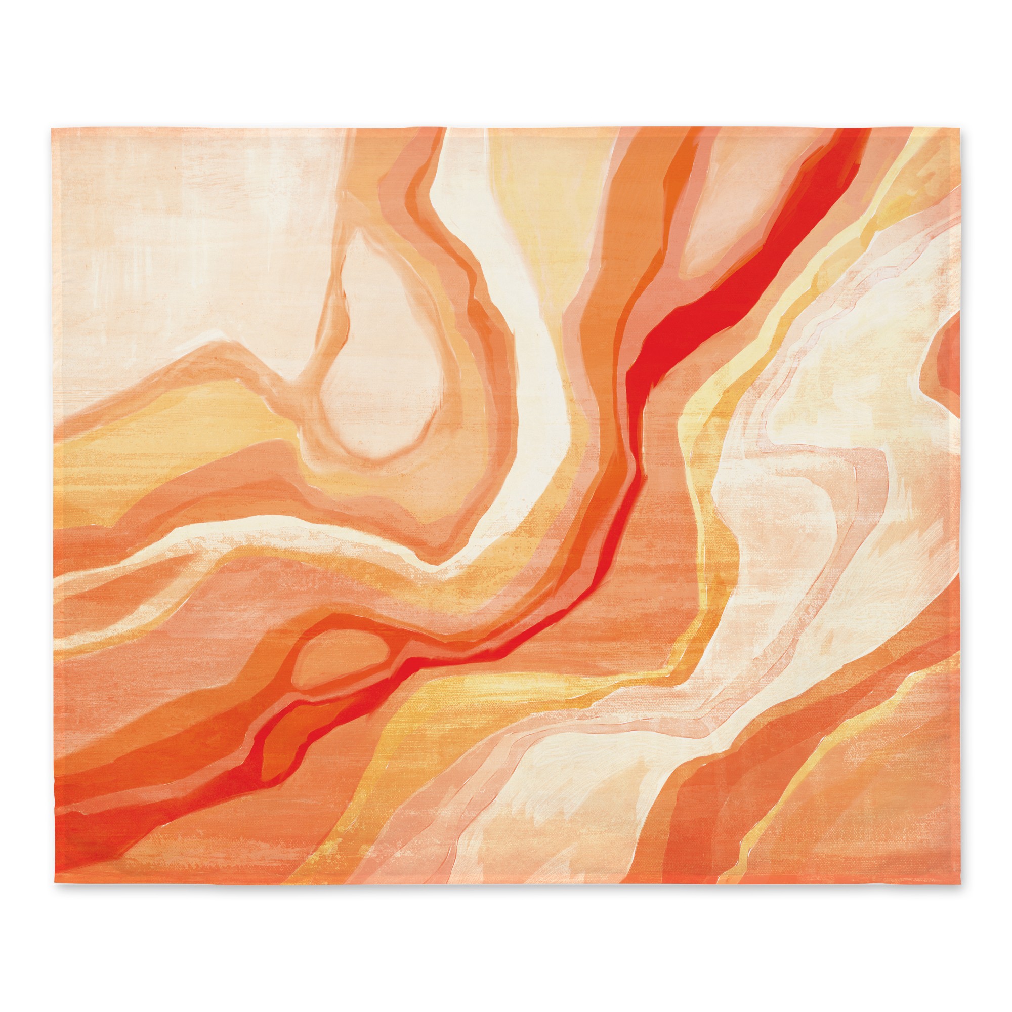 Orange Marble Abstract 50x60 Tapestry