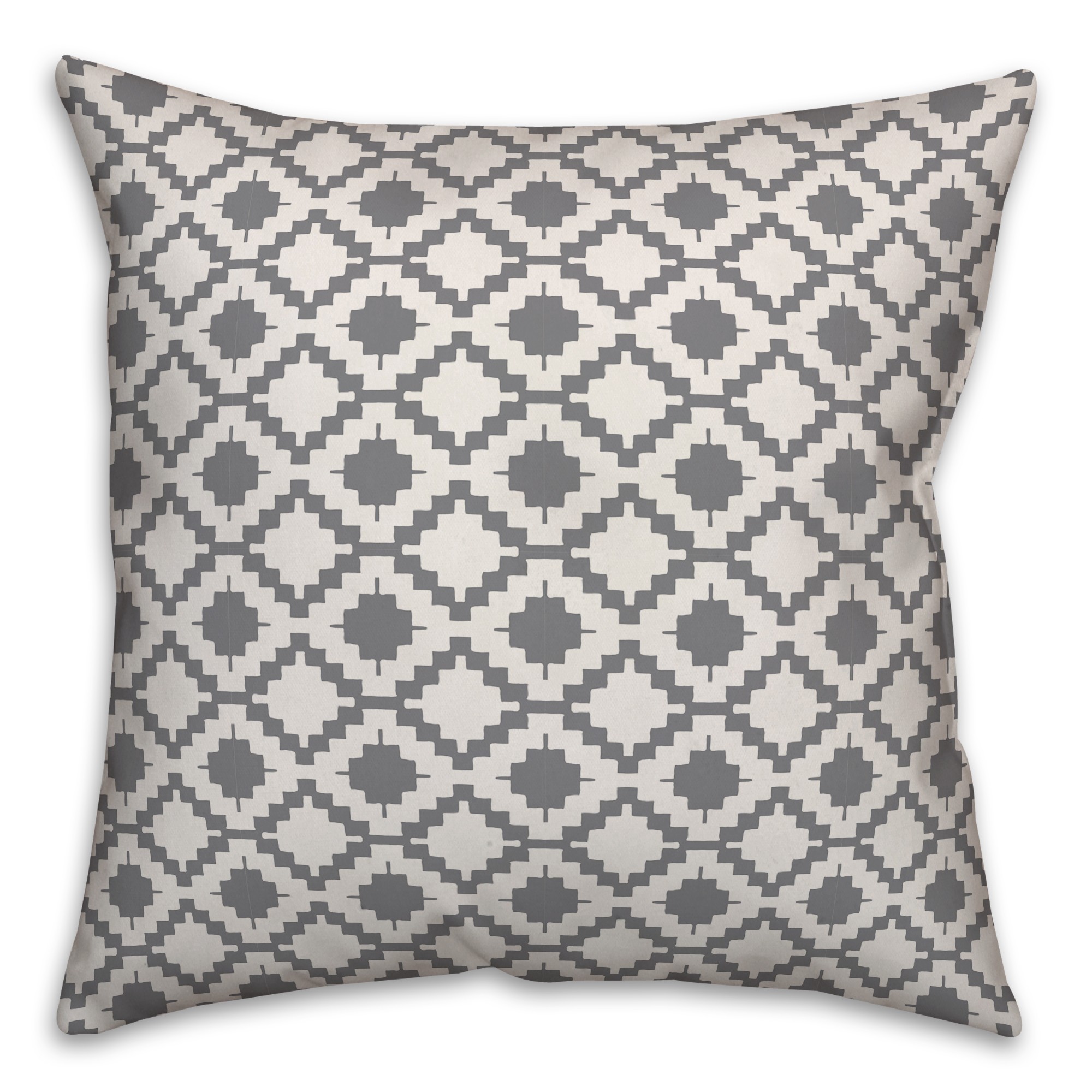 Boho Diamond in Gray Pillow