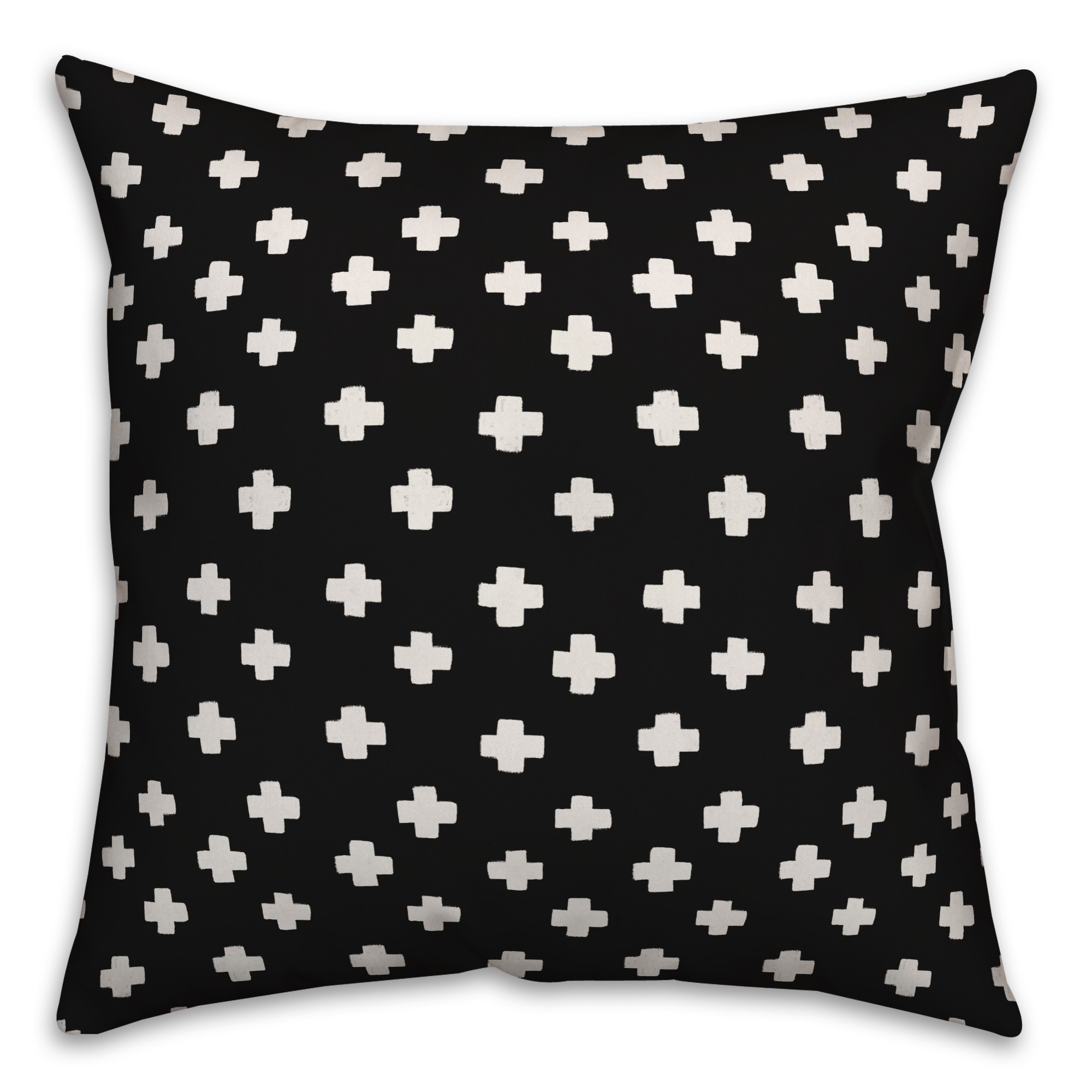 Crosses in Black Pillow