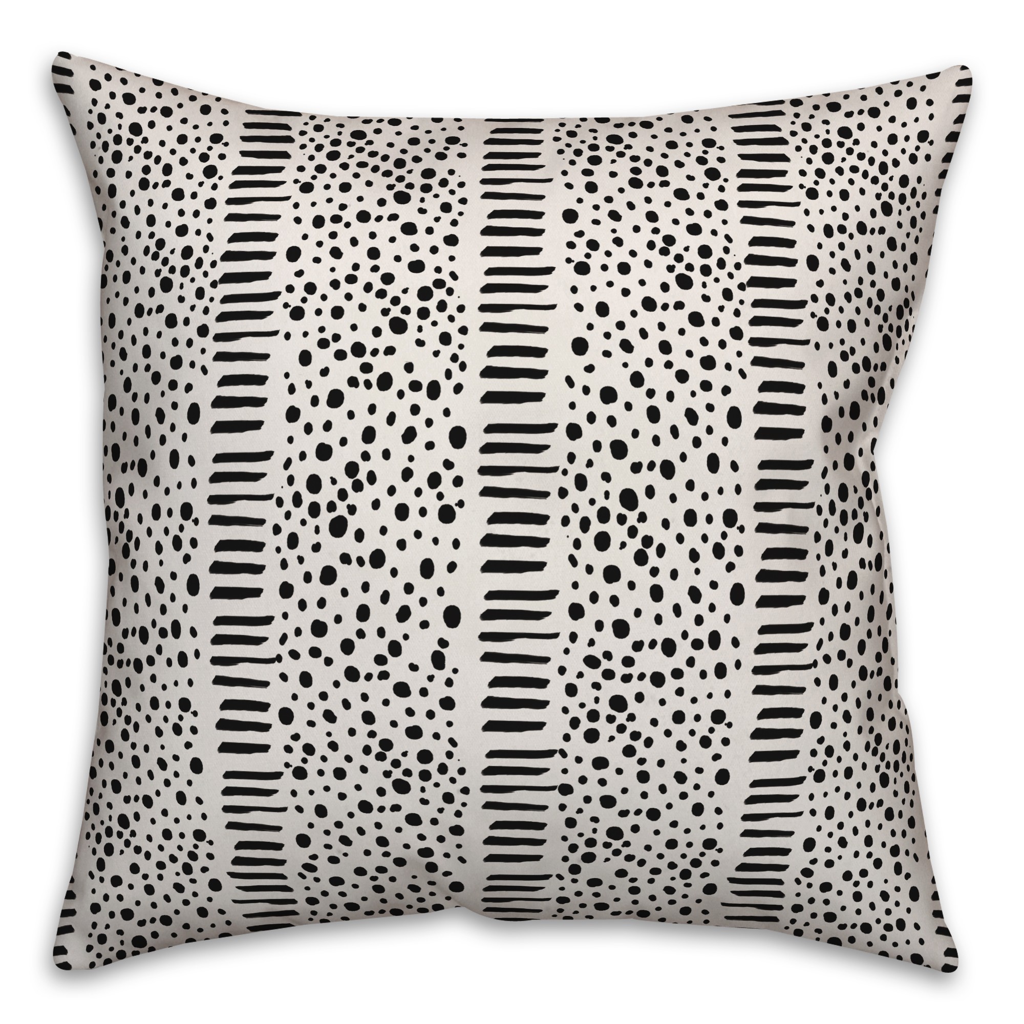 Dots And Dashes in Black Pillow