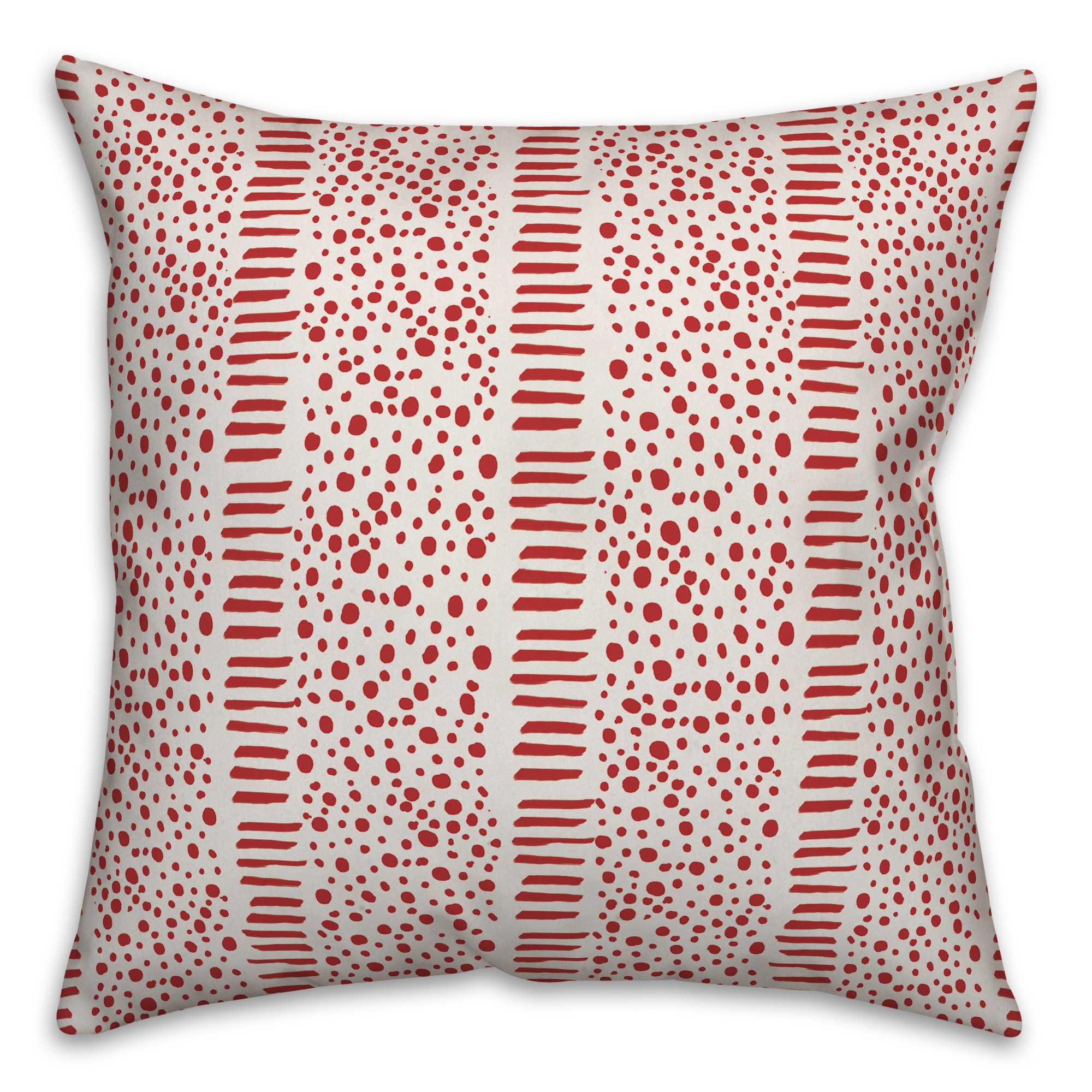 Dots And Dashes in Red Pillow