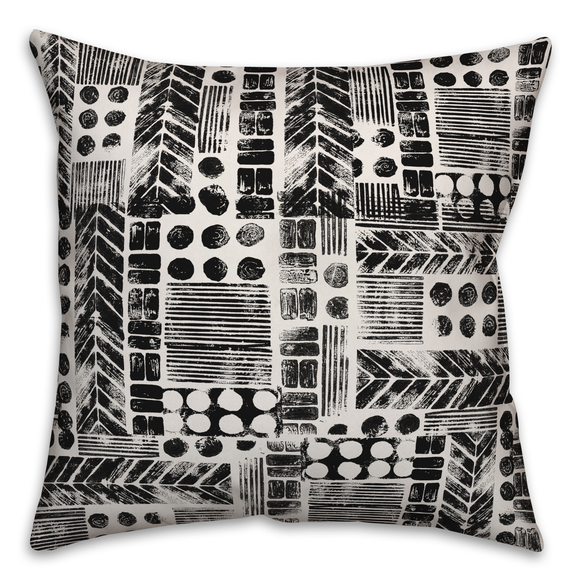 Aztec Stamp in Black Pillow