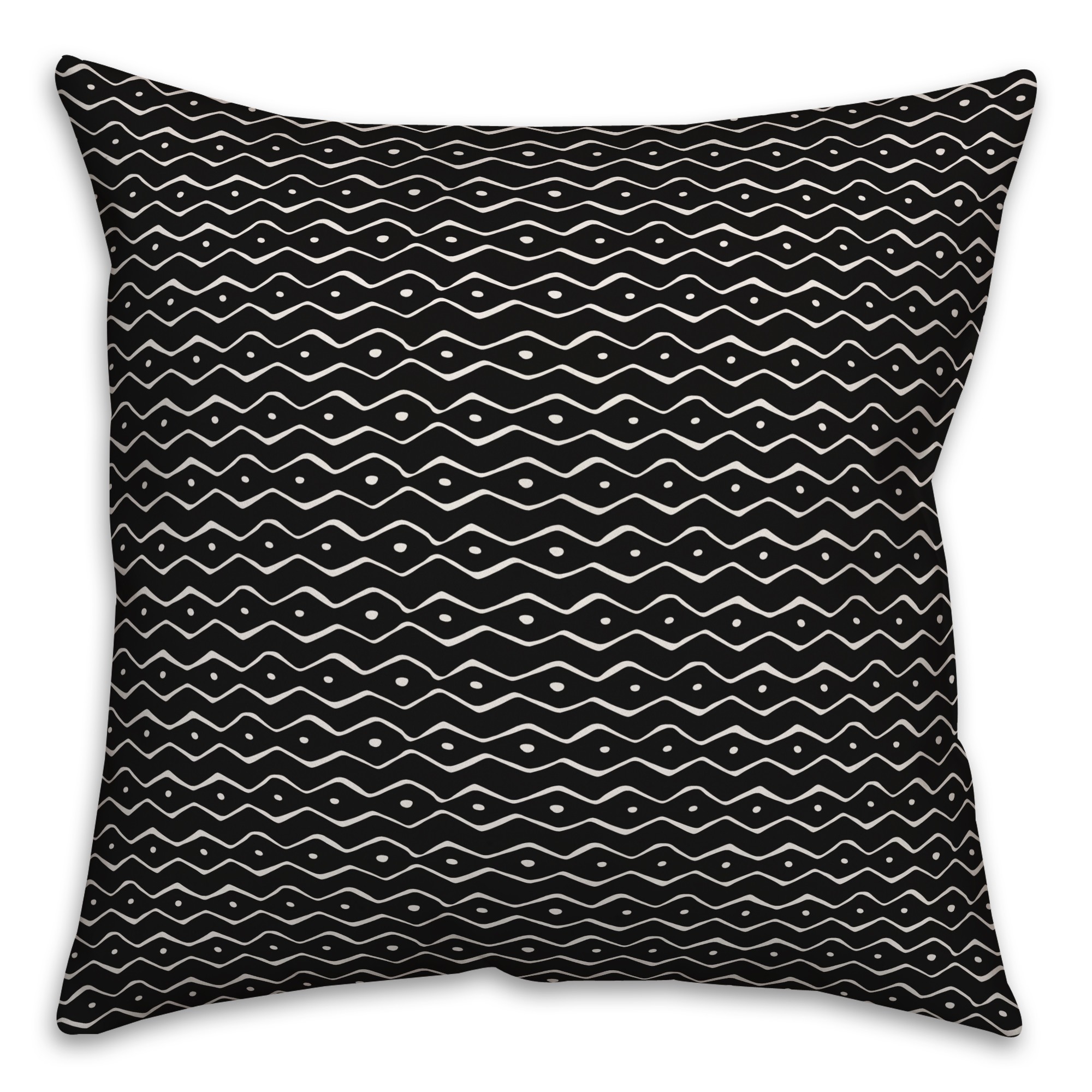 Drawn Aztec in Black Pillow