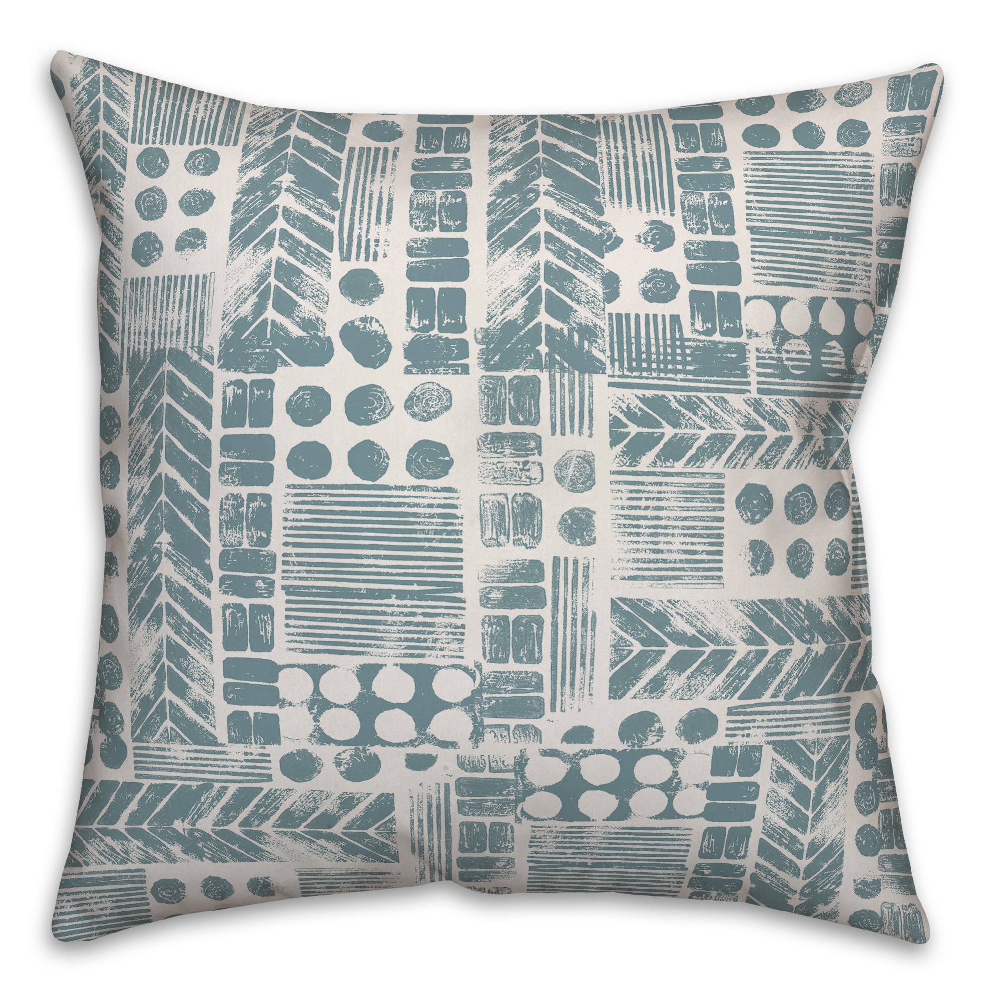 Aztec Stamp in Blue Pillow